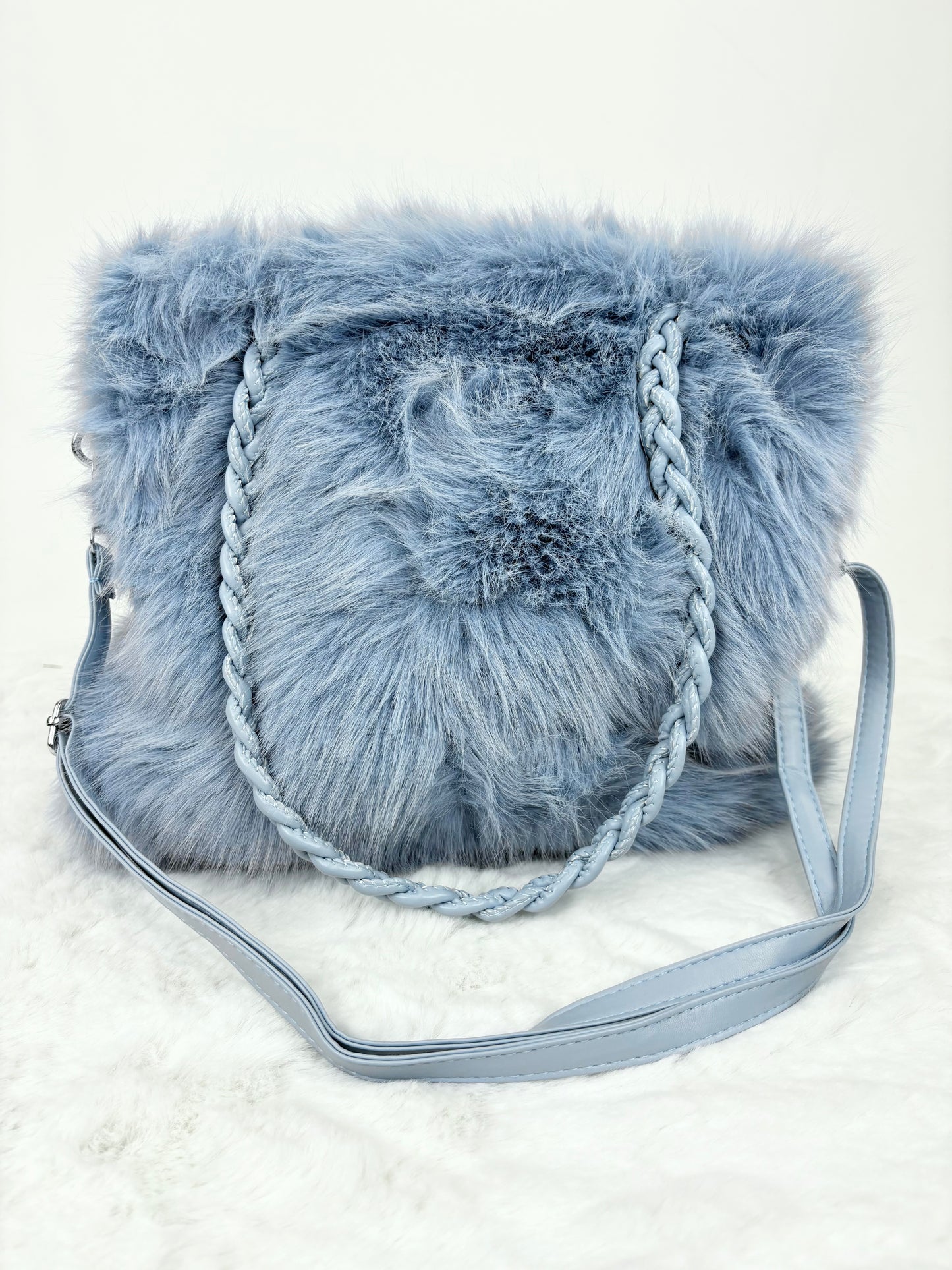 Kunstfelltasche blau
