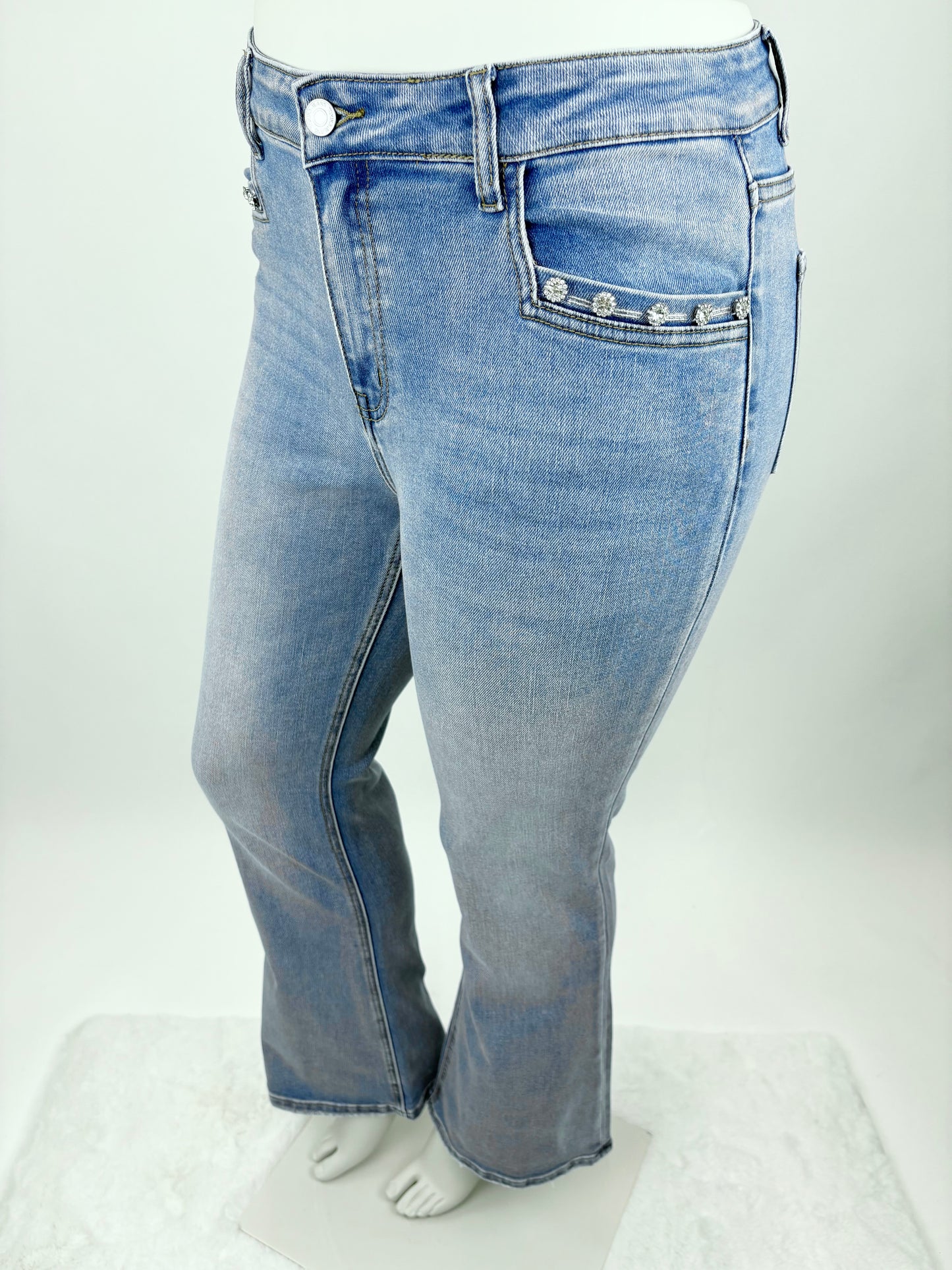 Jeans Schlag mit Glitzersteinen , Gr. 34-42