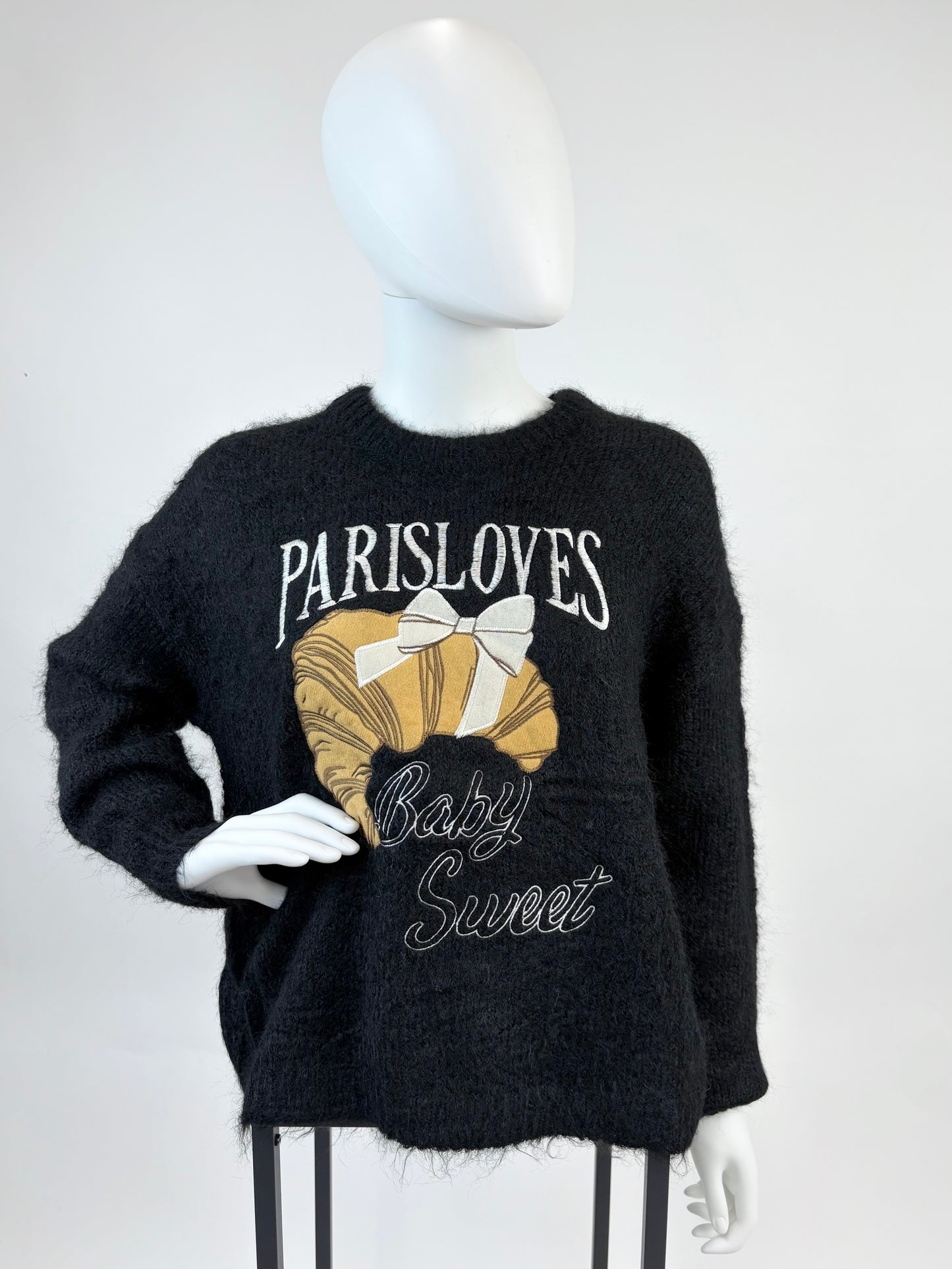 Pullover Croissant schwarz, Gr. 36-42