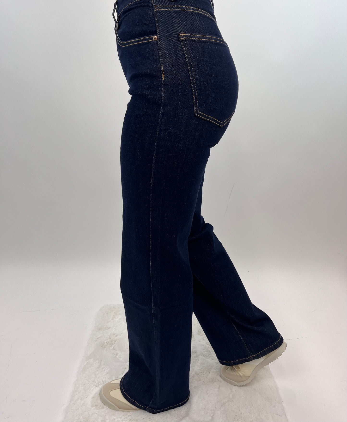 High-Waist Wide-Leg Jeans dunkelblau, Gr. 34-42