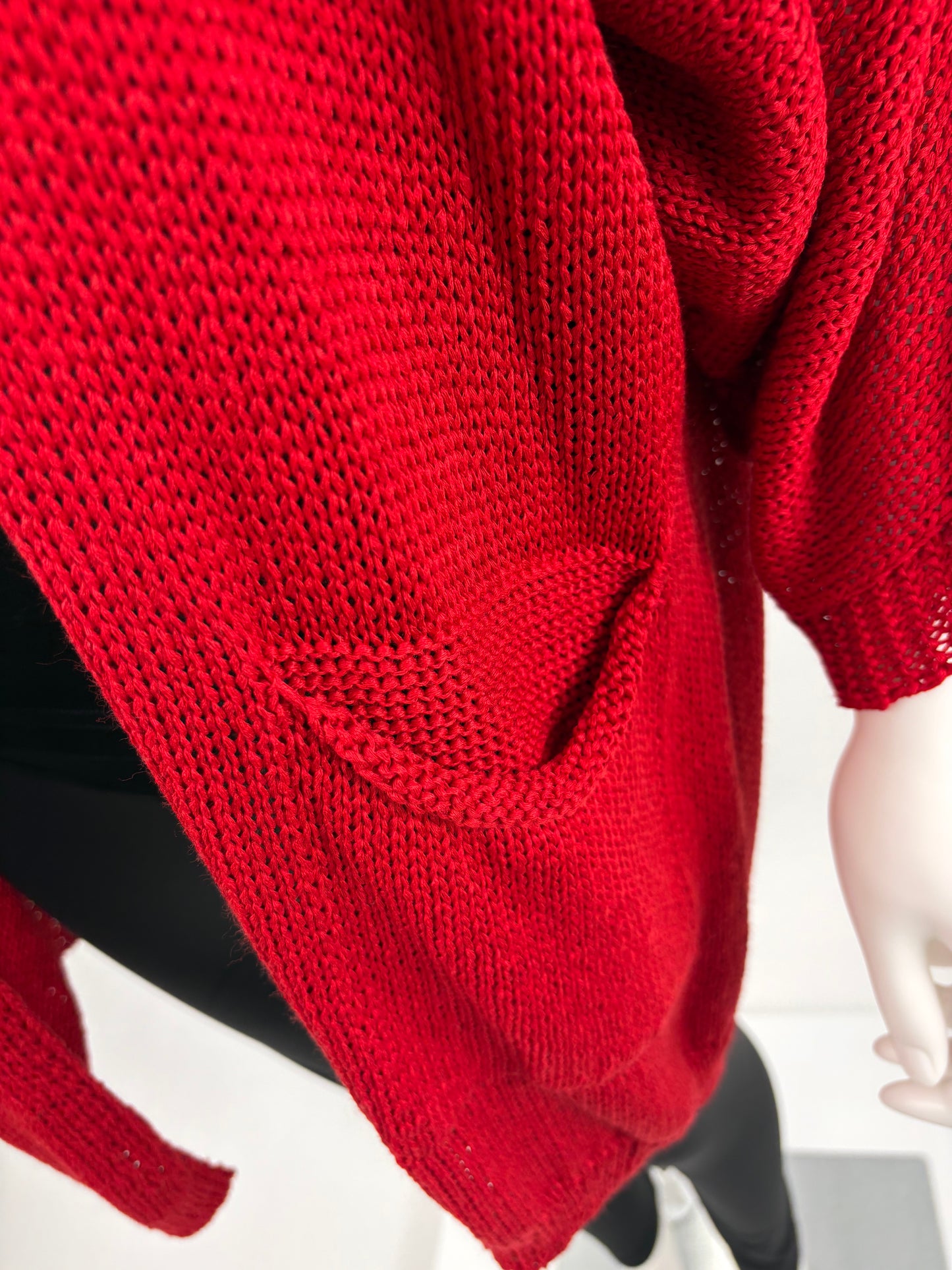 Strickcardigan kurz rot, Gr. 36-42