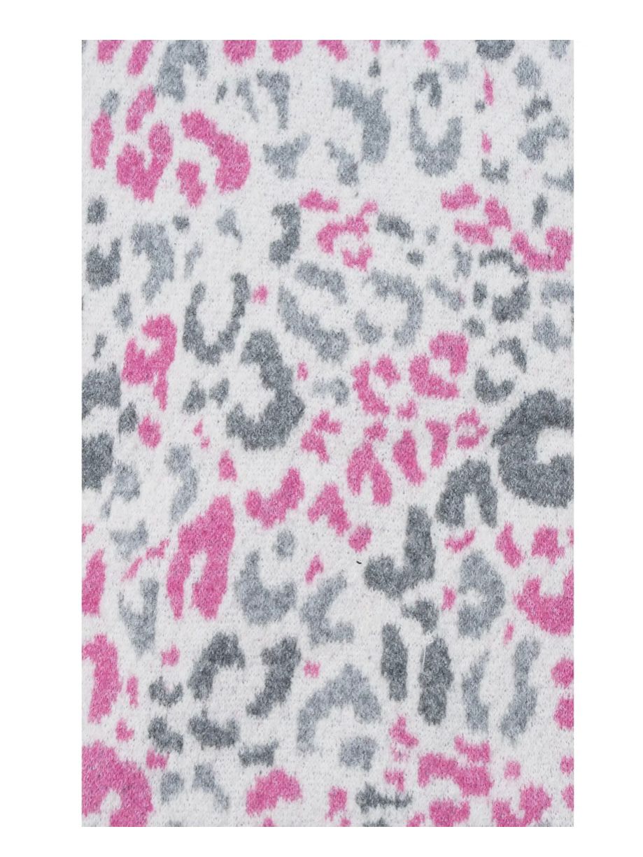 Kuscheliger XXL-Schal mit Animal-Print pink/grau