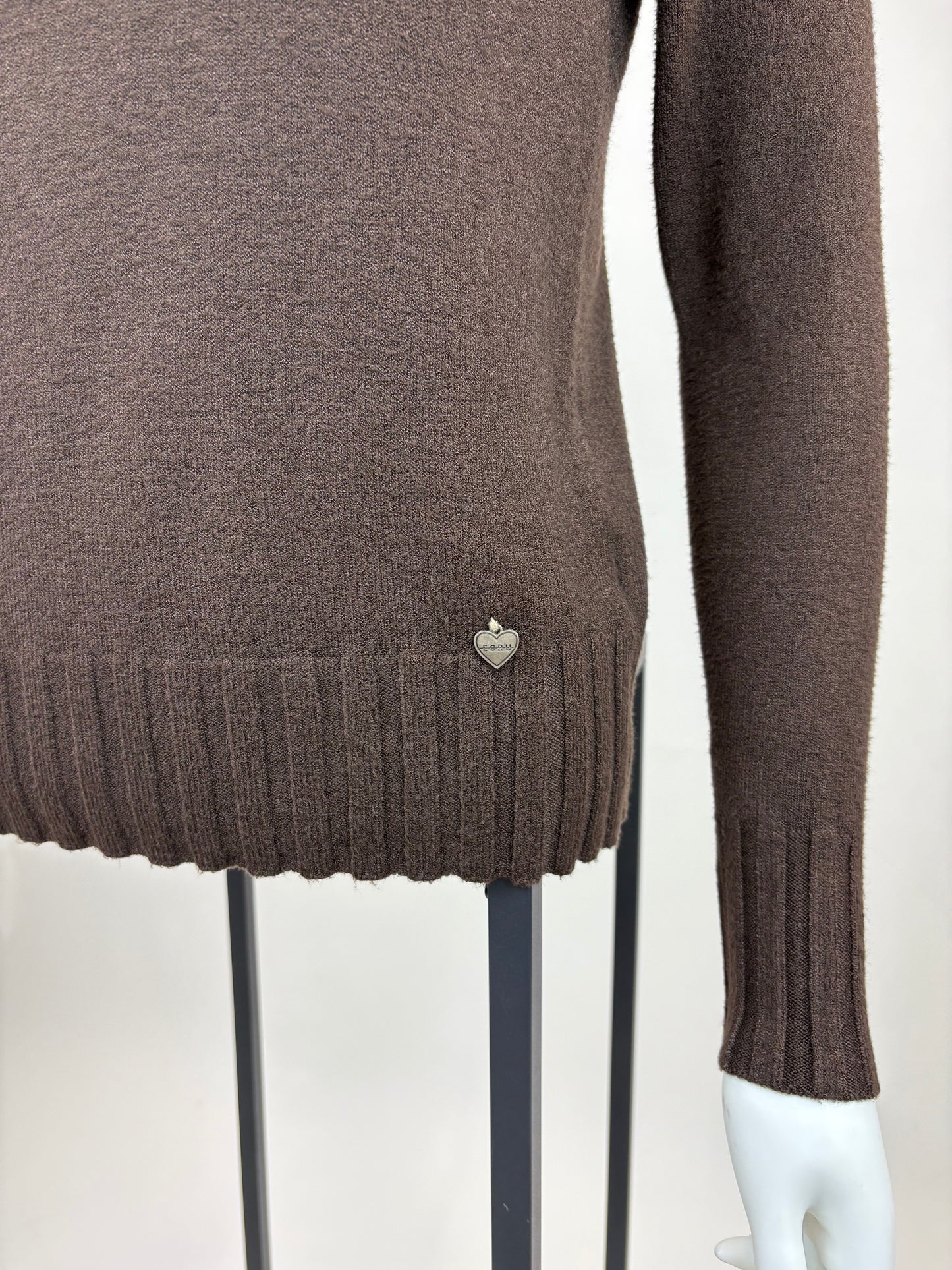 Rollkragenpullover dunkelbraun Gr. 34-40