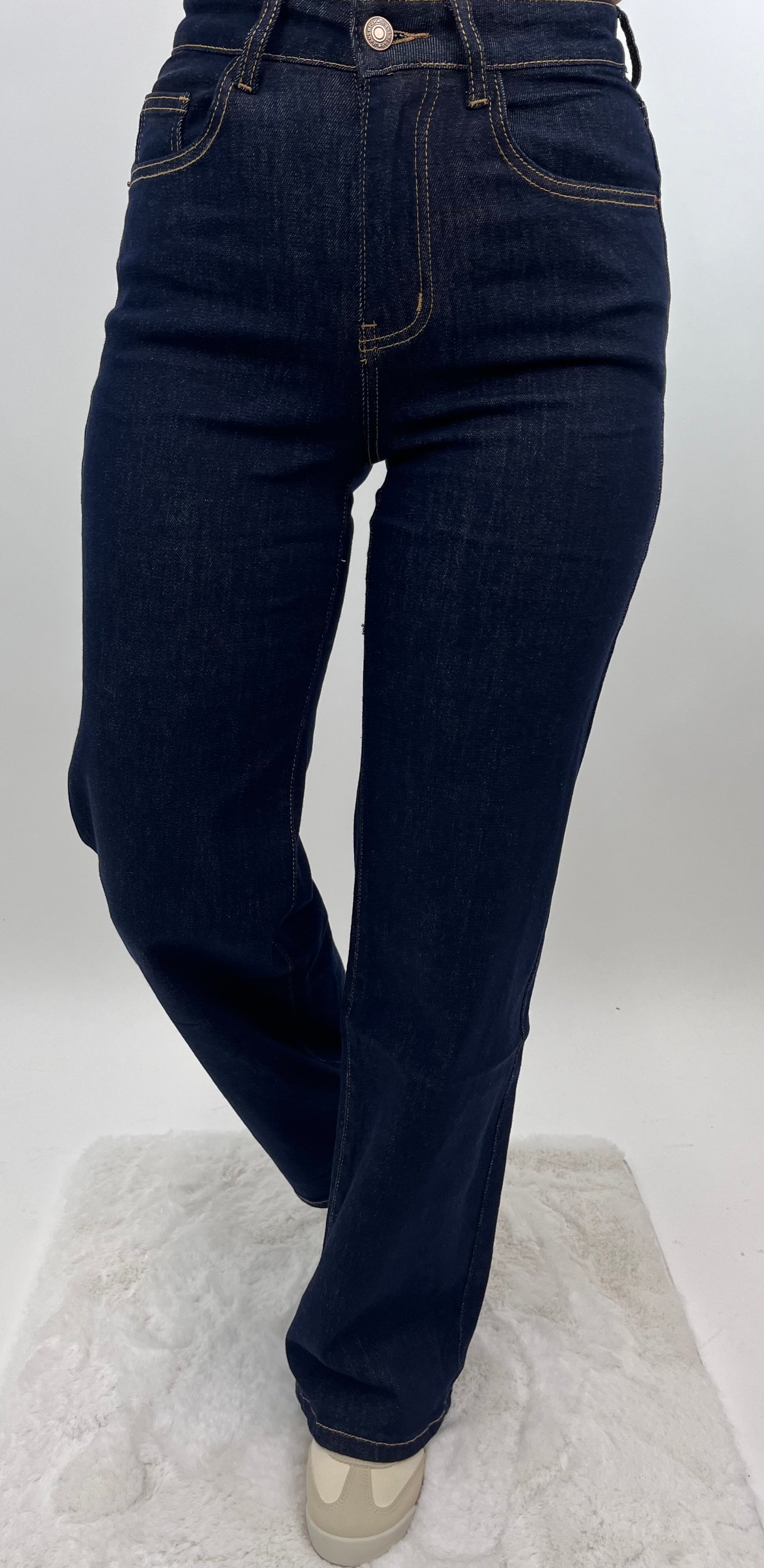 High-Waist Wide-Leg Jeans dunkelblau, Gr. 34-42