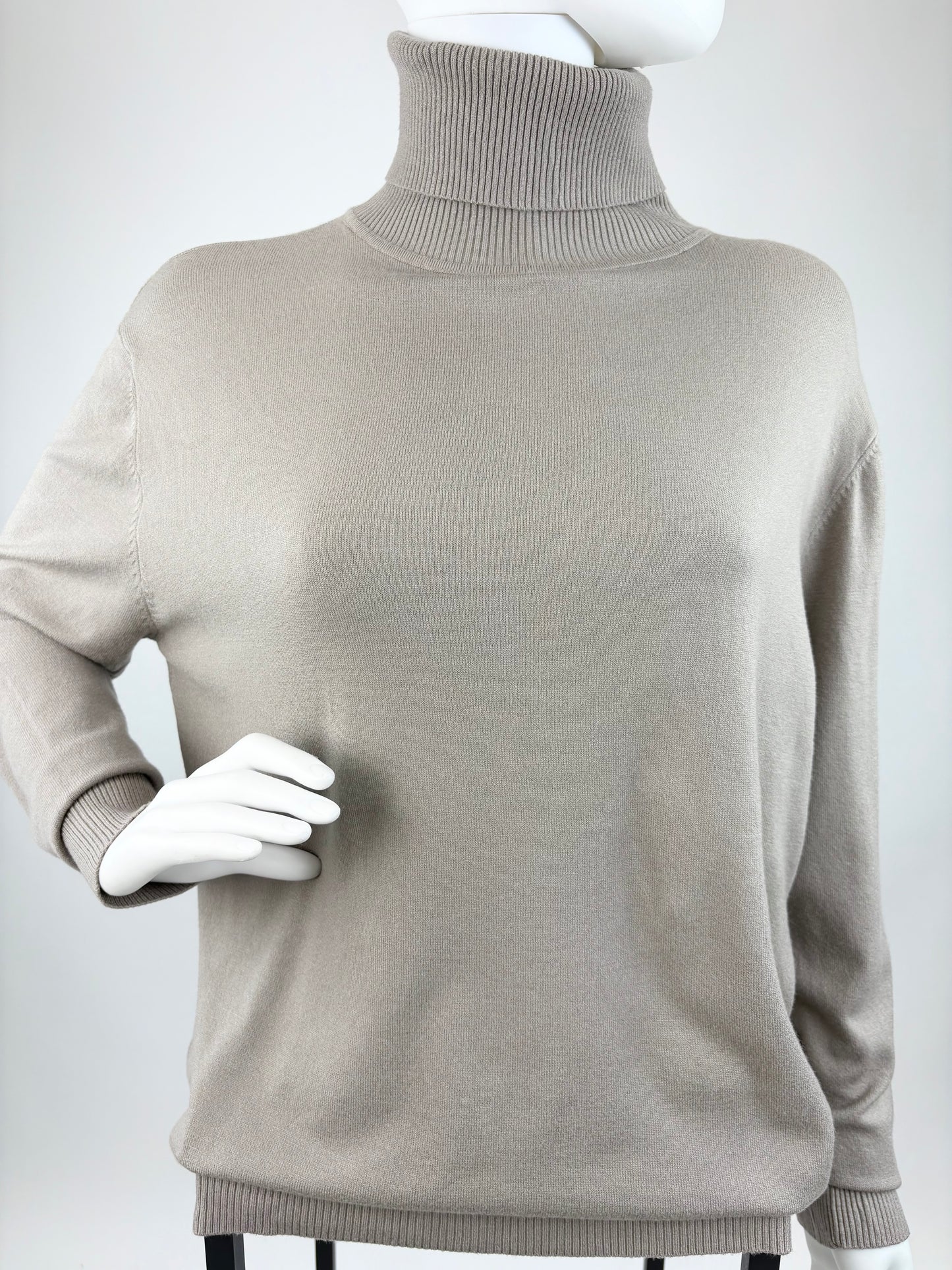 Rollkragenpullover taupe , Gr. 34-38 , 40-44