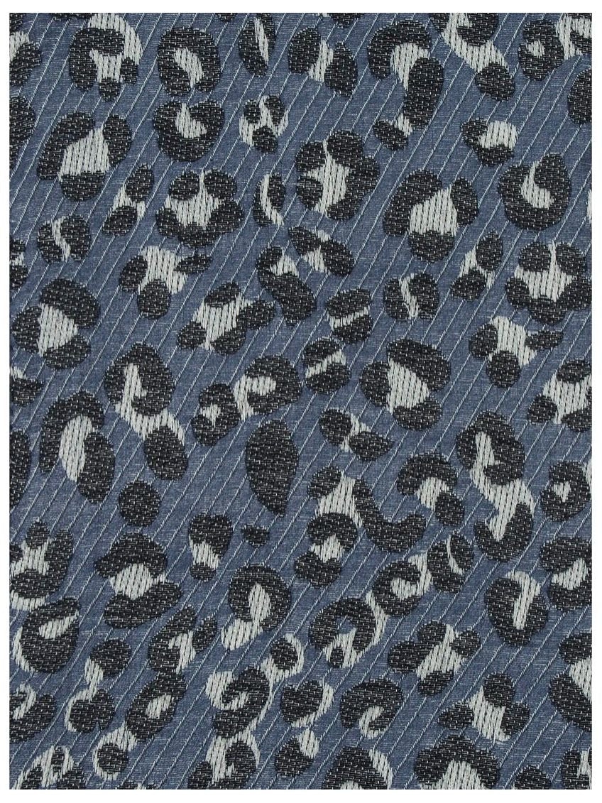 Leopardenmuster Schal schwarz/blau