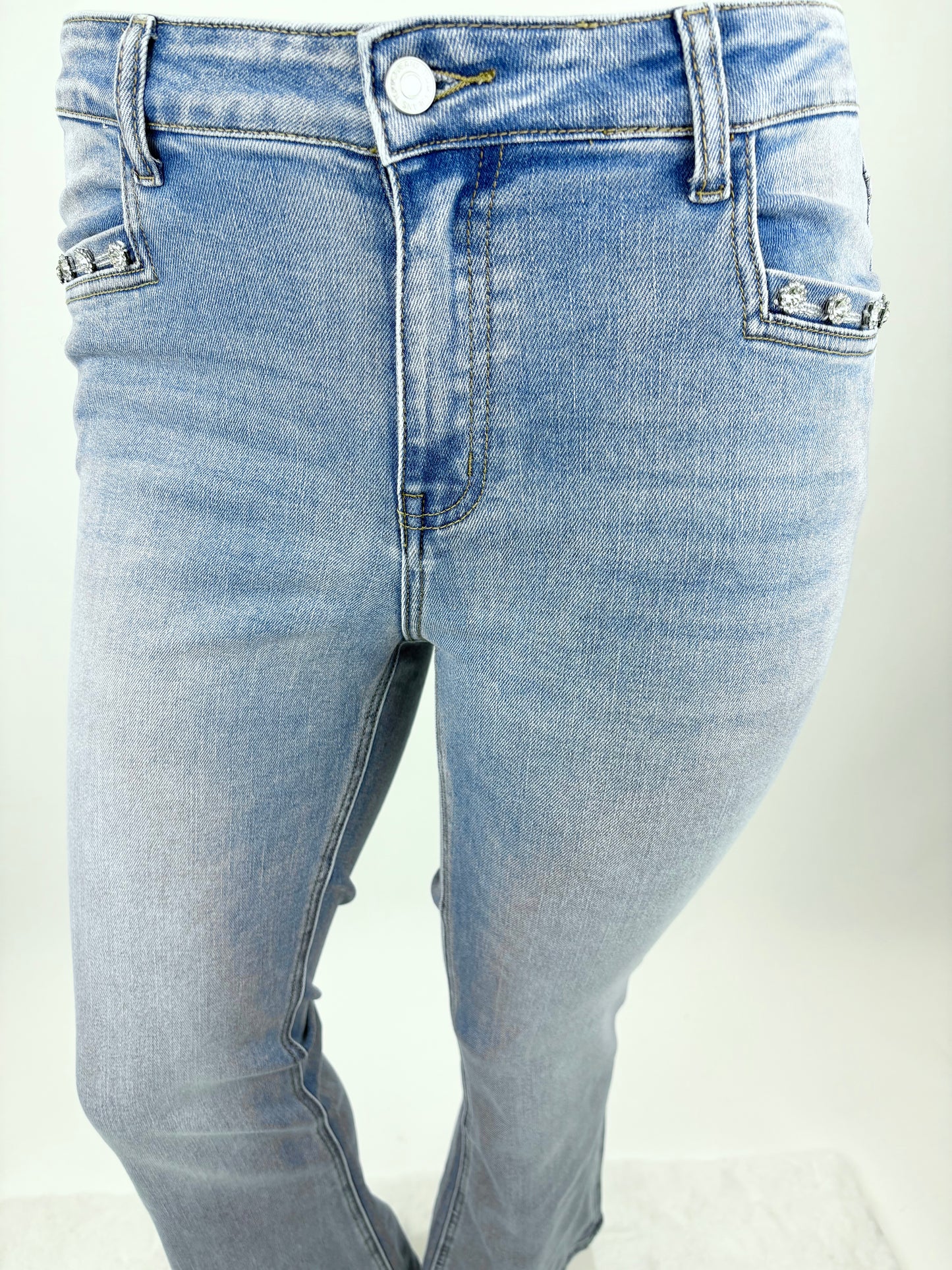 Jeans Schlag mit Glitzersteinen , Gr. 34-42