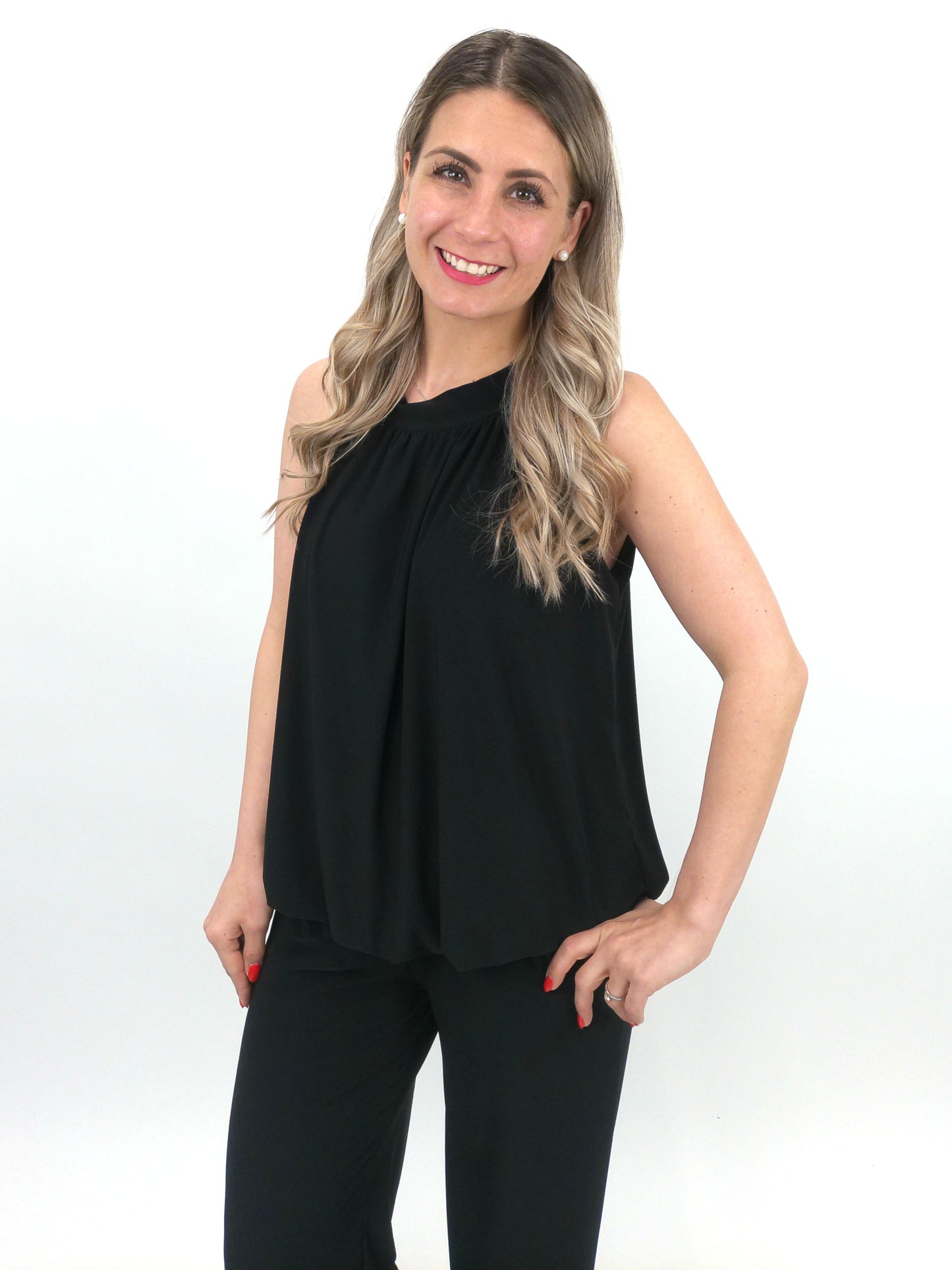 Jersey Top schwarz, Gr. 36-42