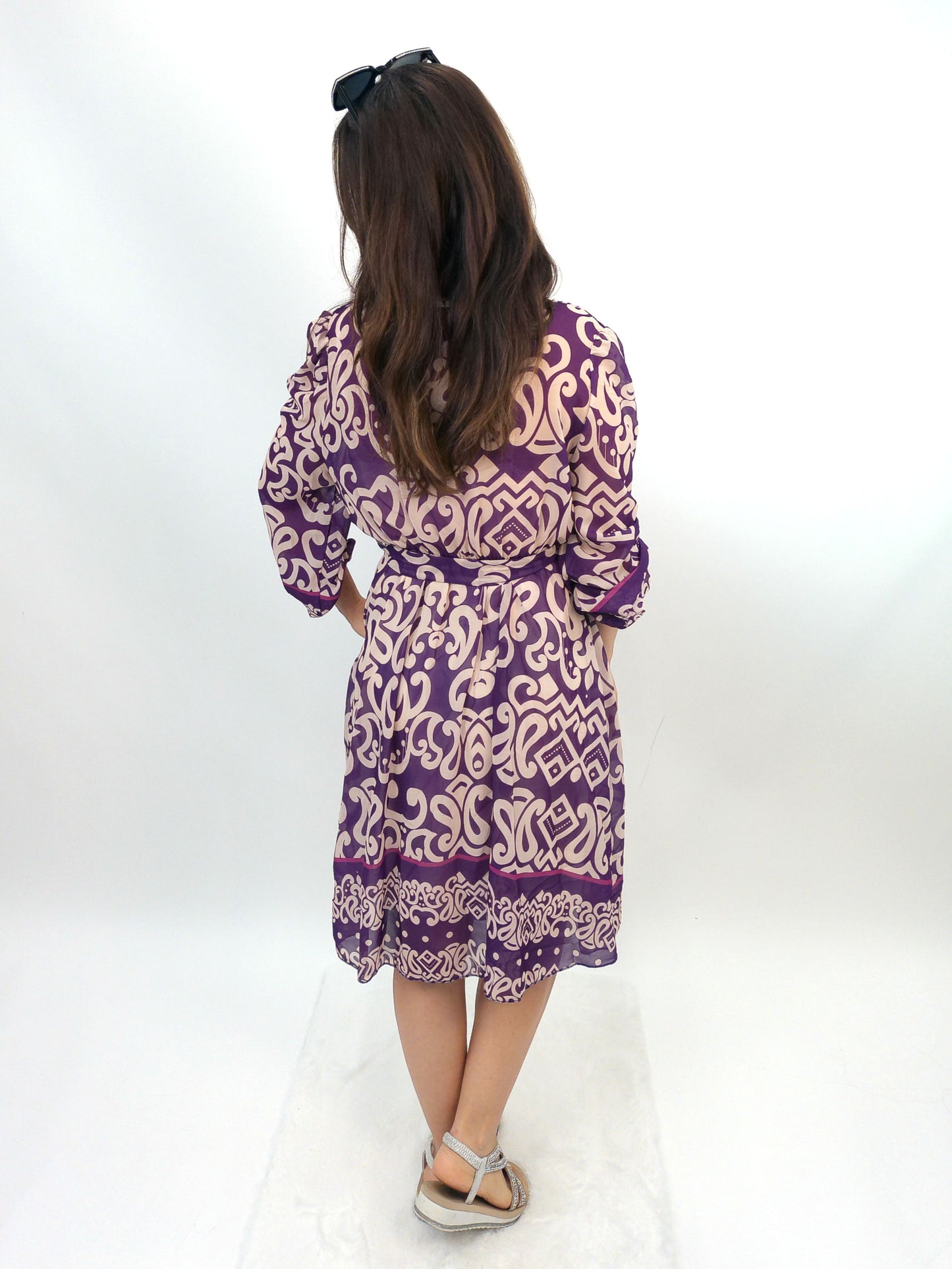Midikleid Ethno lila, Gr. 34-40