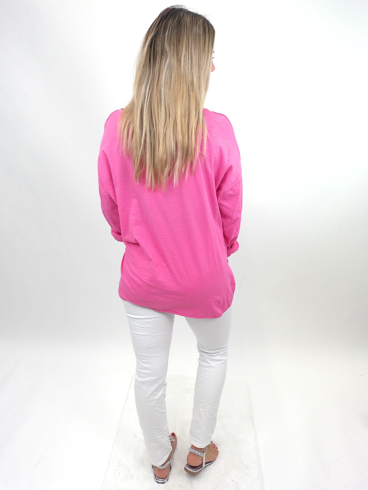 Shirt mit Kette pink, Gr. 36-42