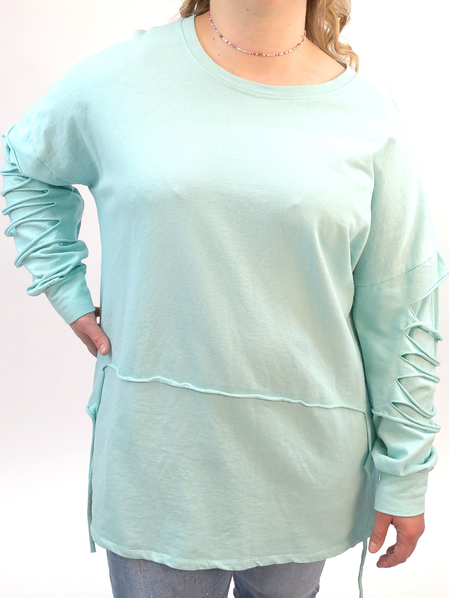 Pullover Cut-out Arm mint, Gr. 40-46