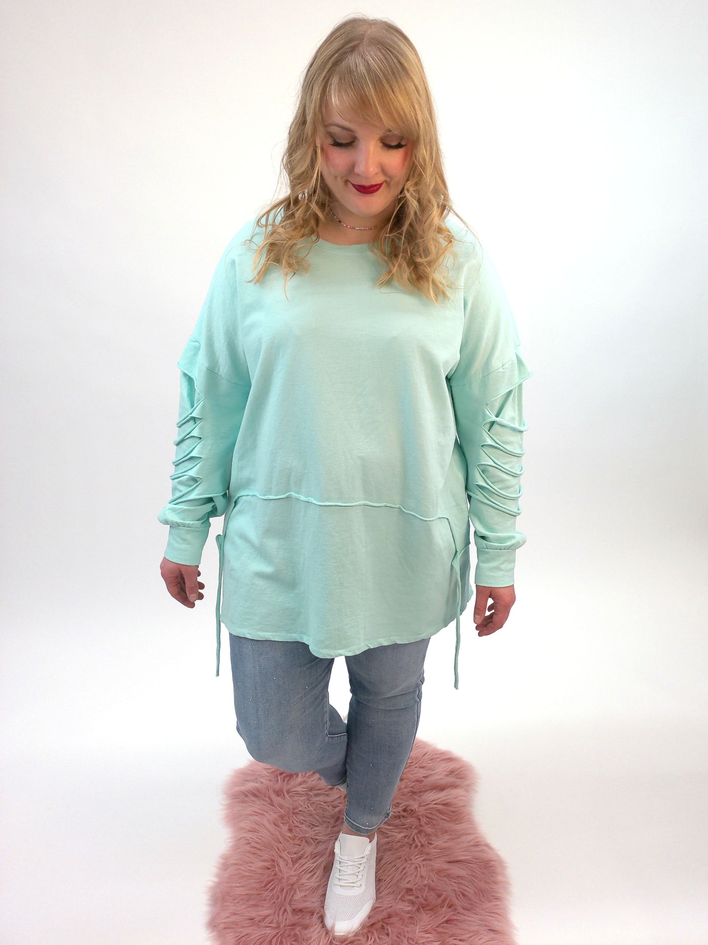 Pullover Cut-out Arm mint, Gr. 40-46