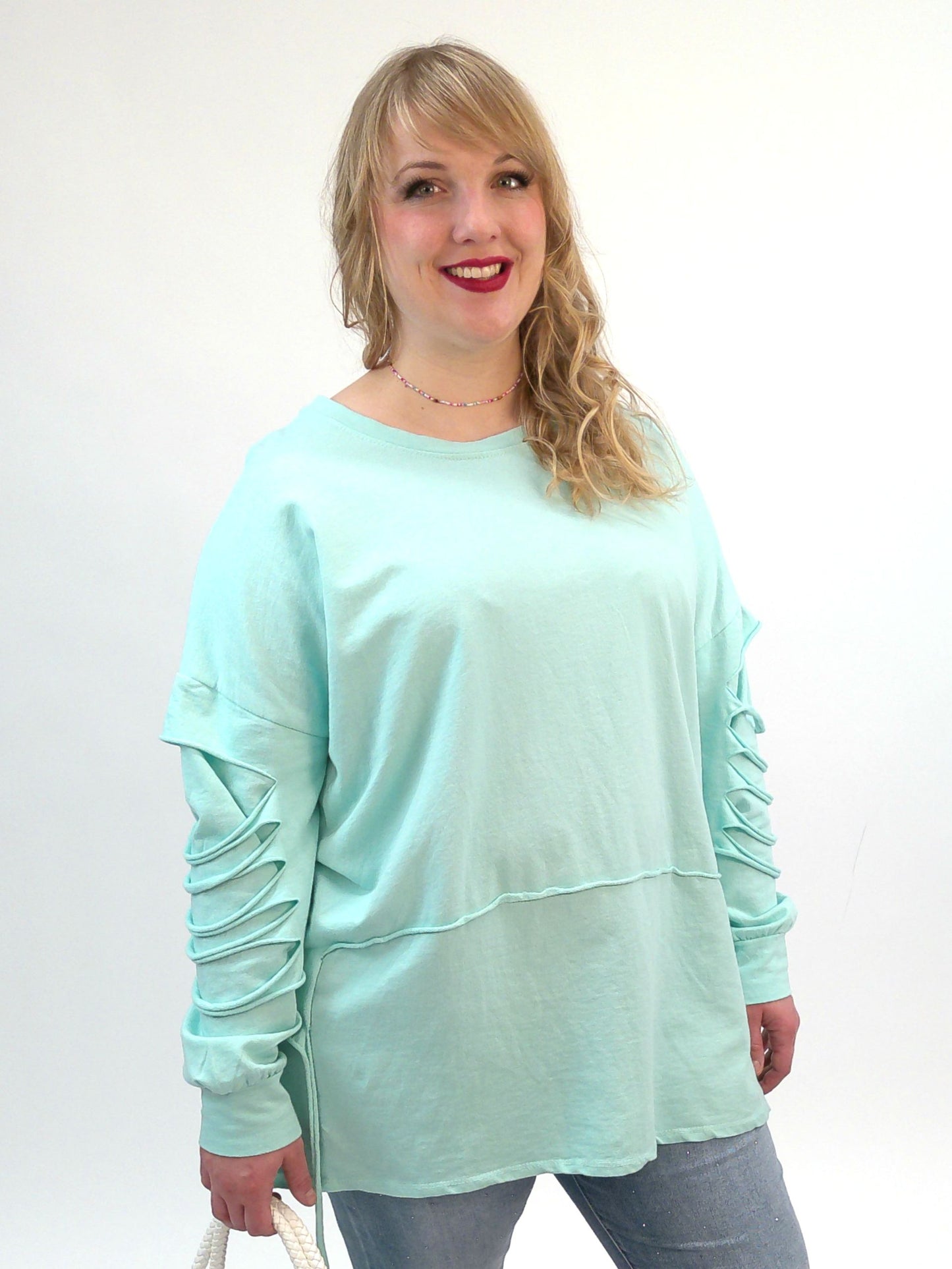 Pullover Cut-out Arm mint, Gr. 40-46