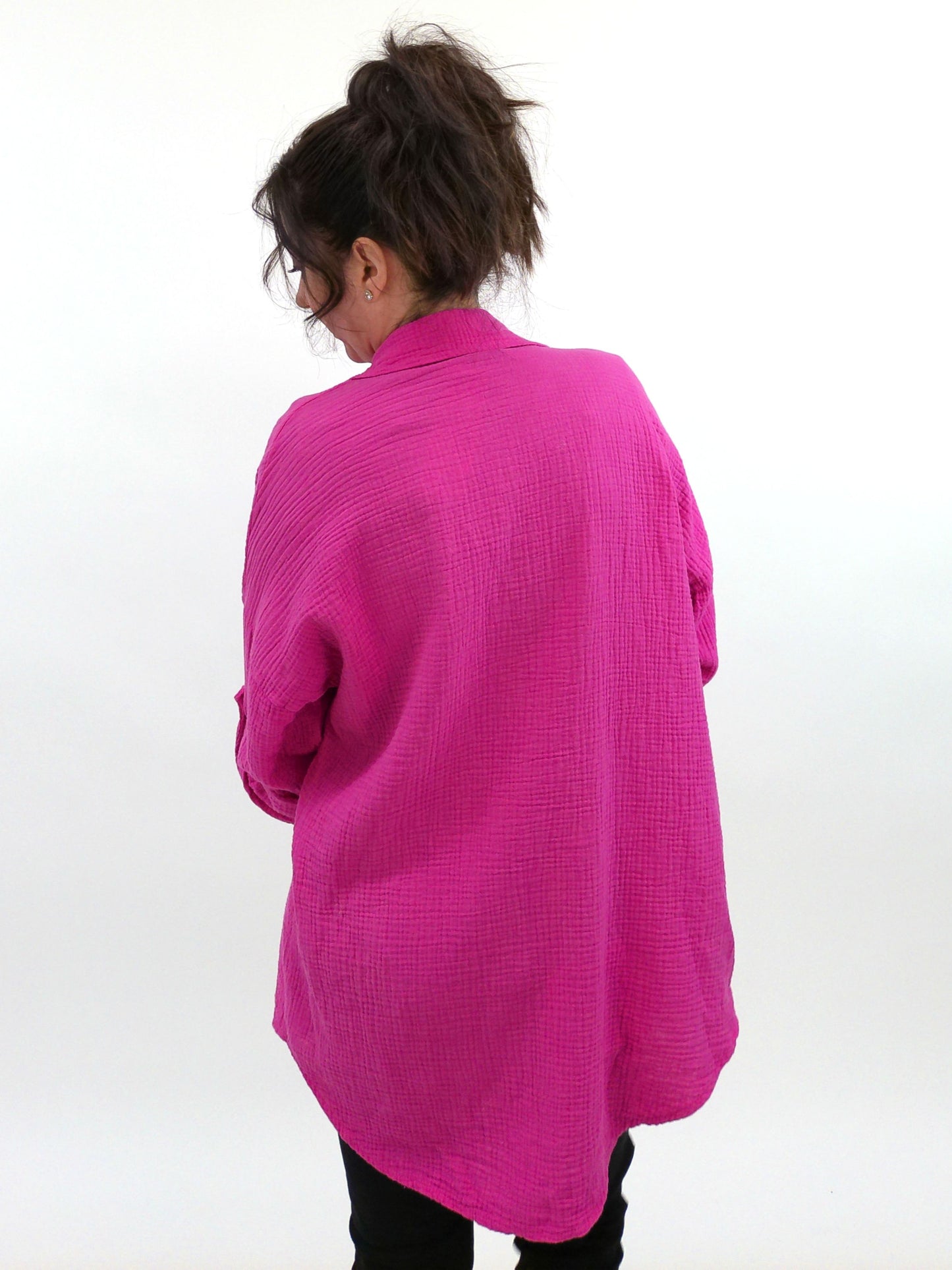 Musselinbluse pink, Gr. 36-44