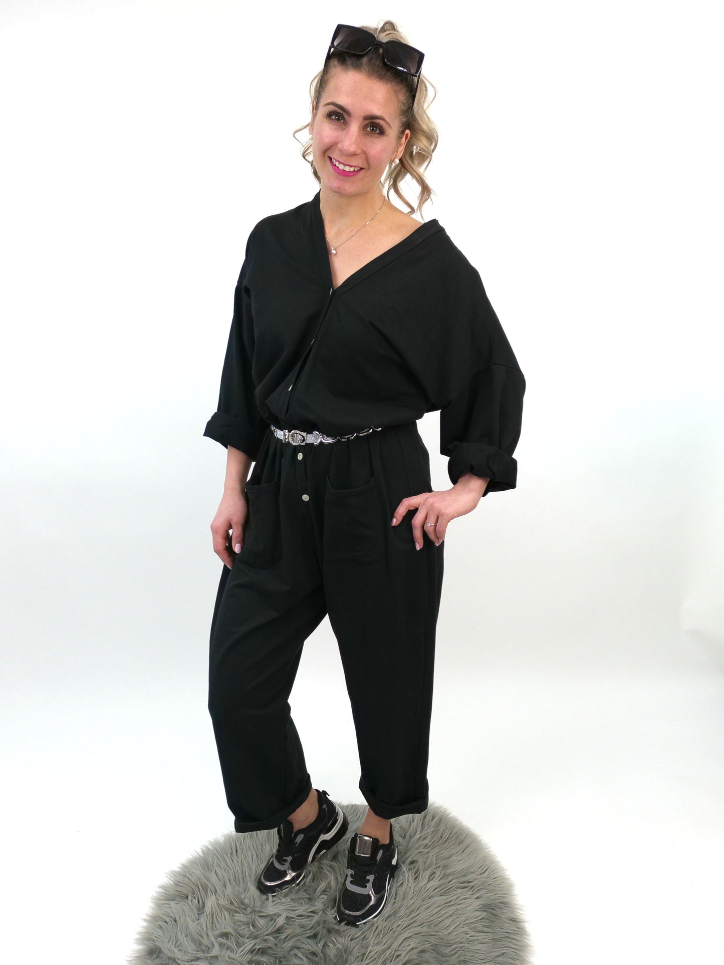 Jumpsuit schwarz, Gr. 38-44