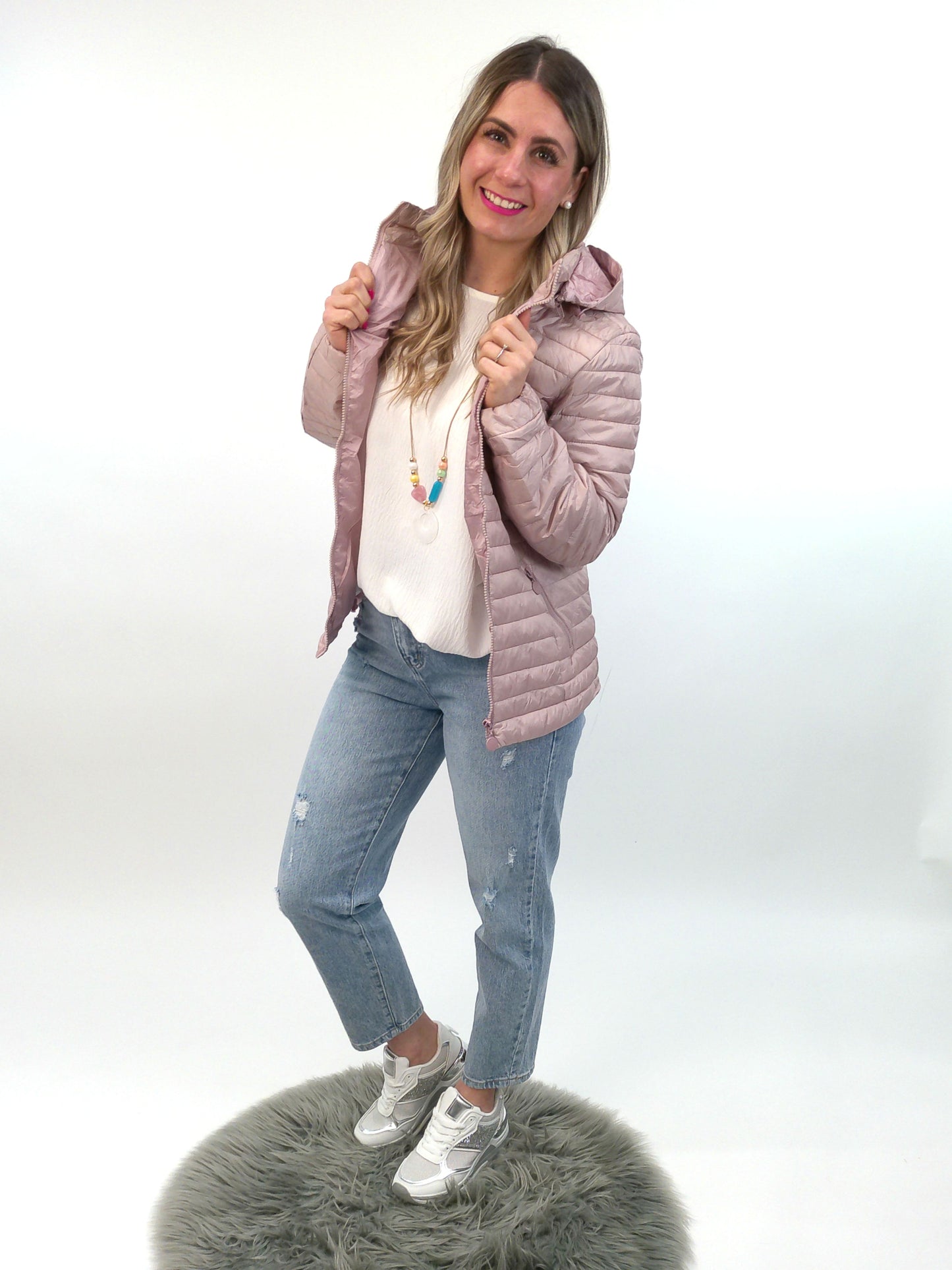 Leichtsteppjacke rosé, Gr. 34-44