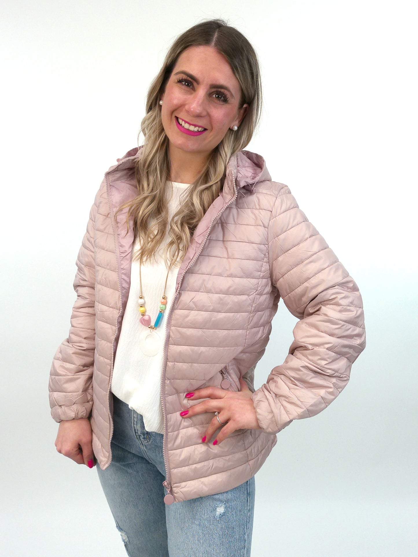 Leichtsteppjacke rosé, Gr. 34-44