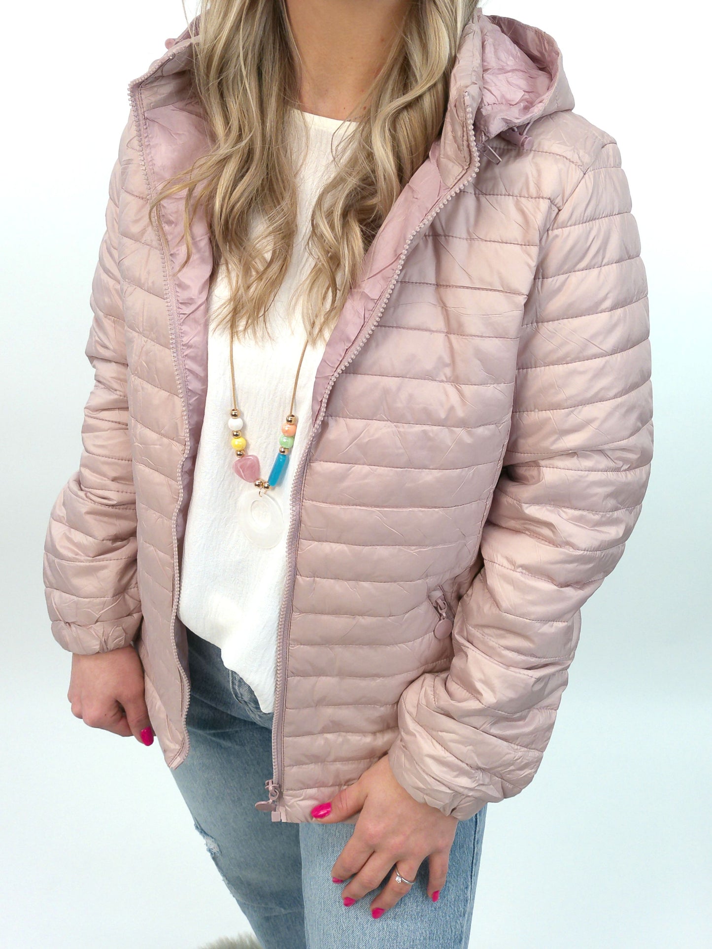 Leichtsteppjacke rosé, Gr. 34-44