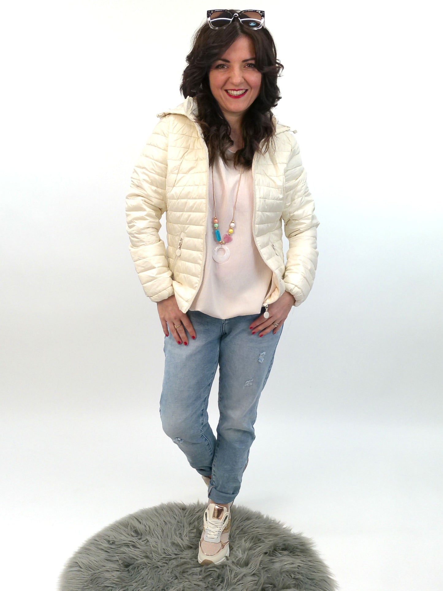 Leichtsteppjacke beige, Gr. 36-44