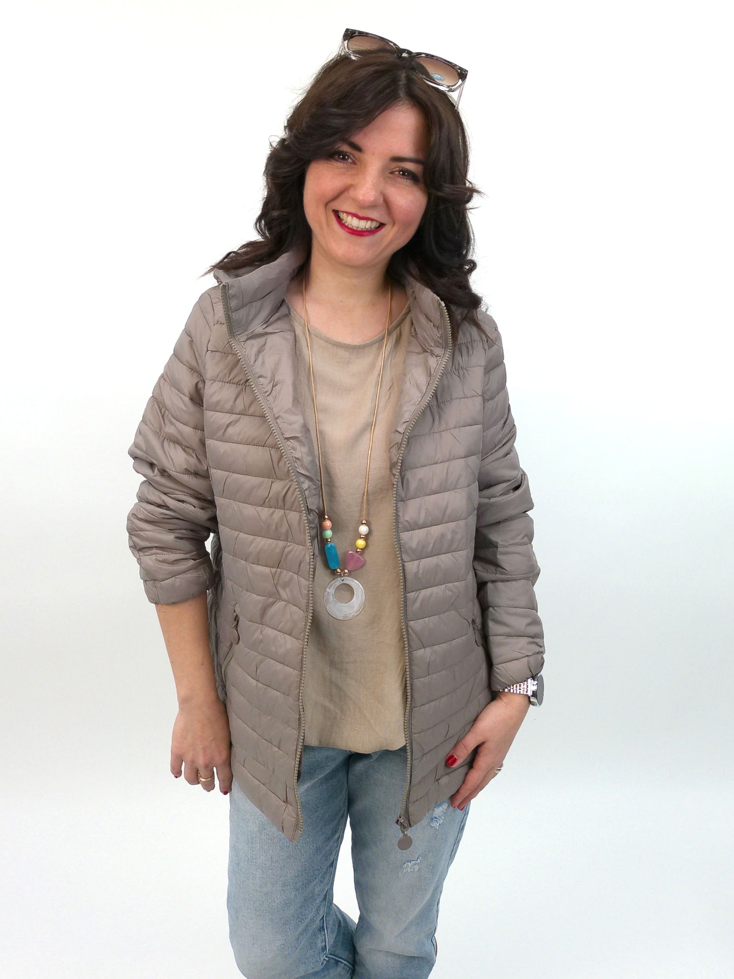 Leichtsteppjacke taupe Gr. 34-44