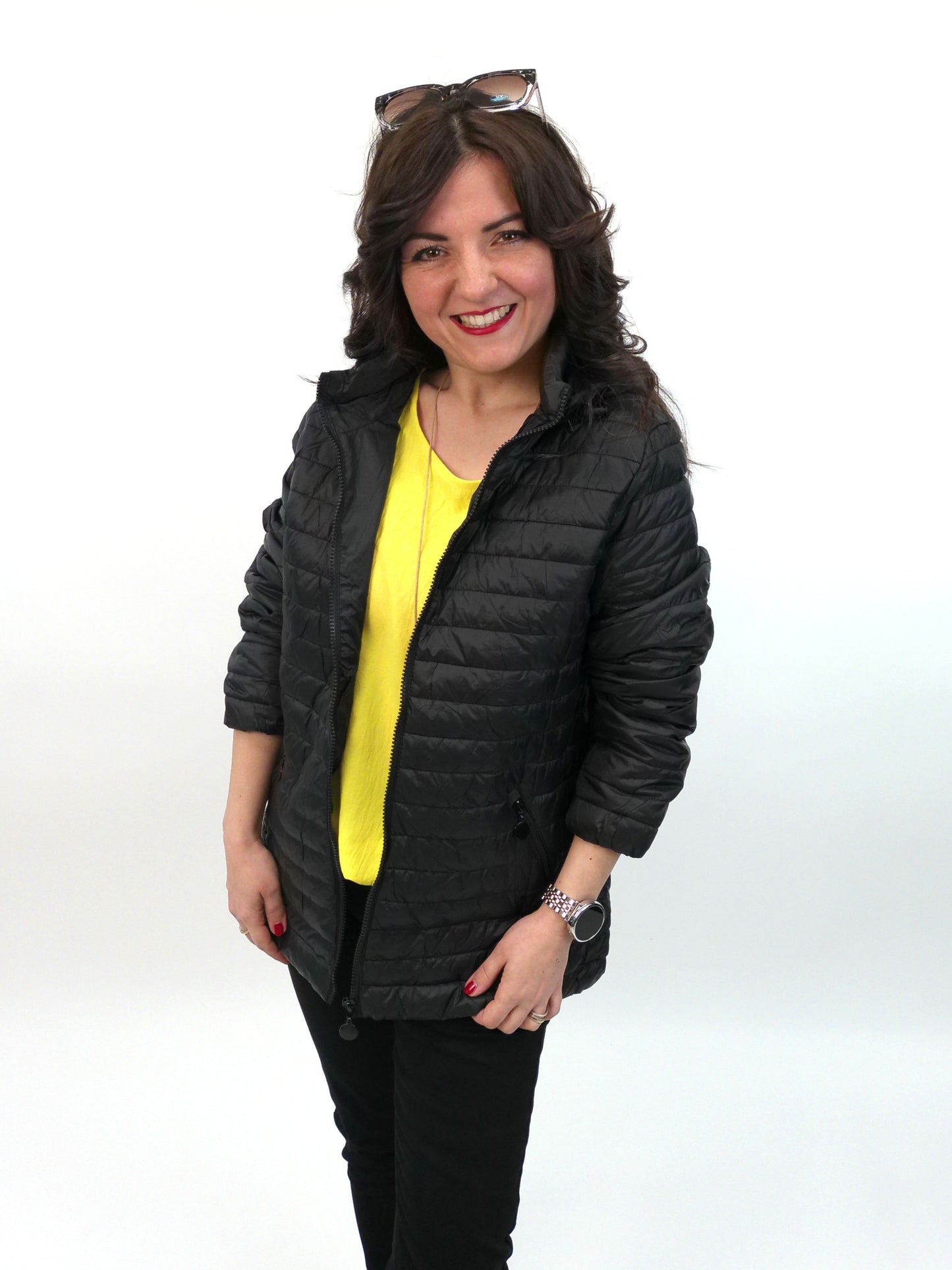 Leichtsteppjacke schwarz, Gr. 34-44