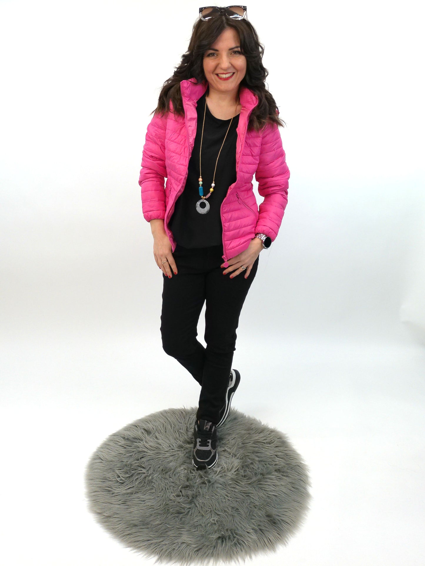 Leichtsteppjacke pink, Gr. 36-44