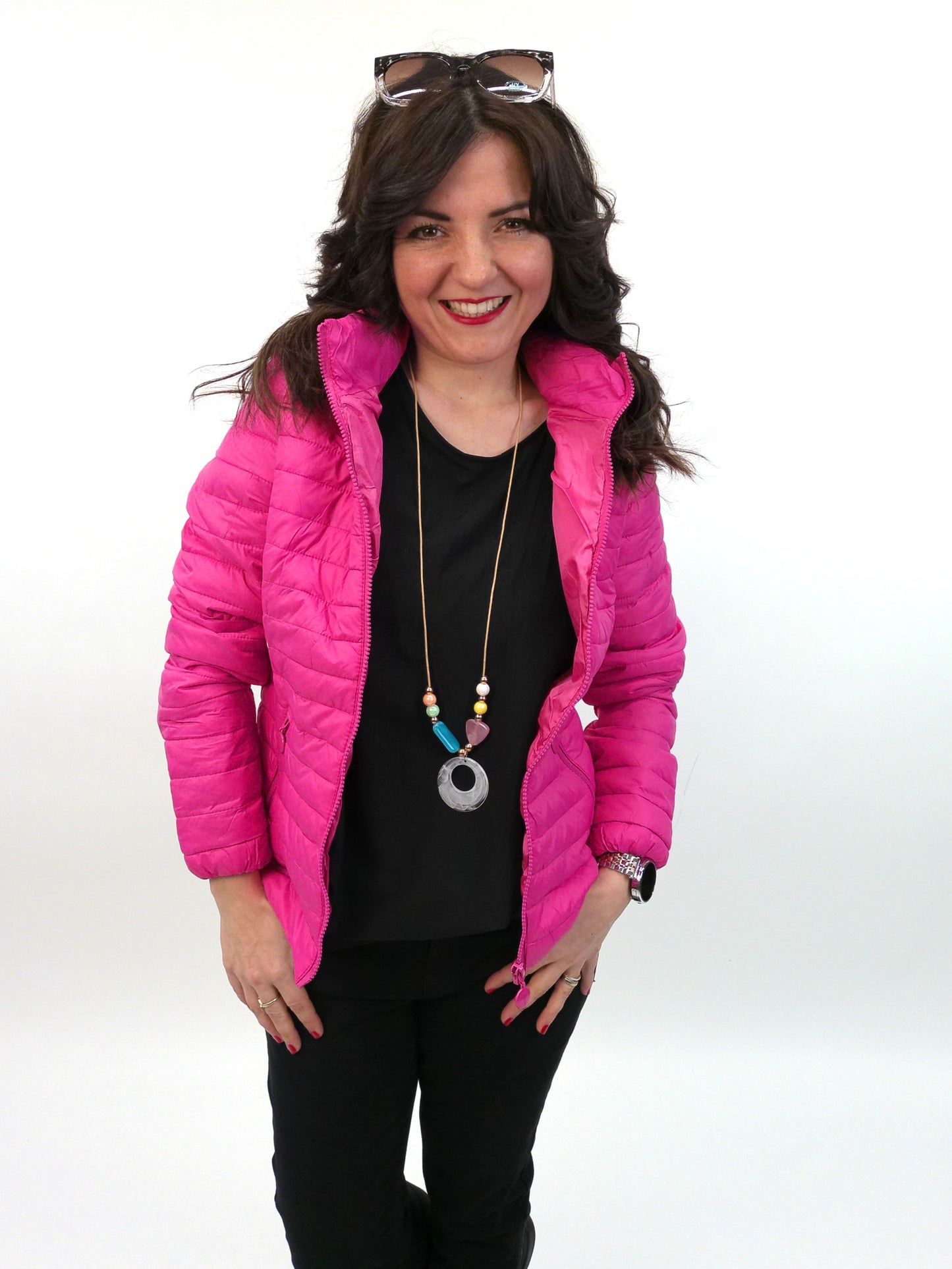 Leichtsteppjacke pink, Gr. 36-44