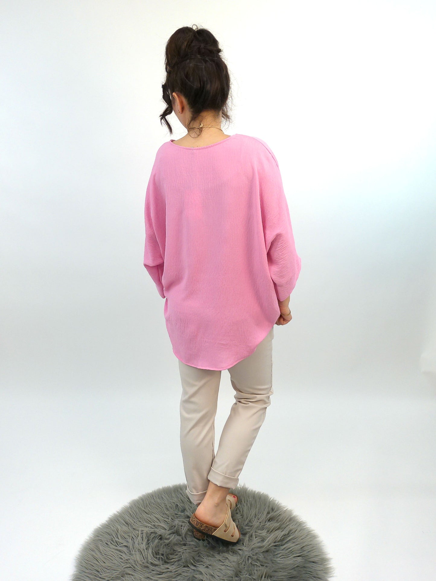 Shirt mit Kette rosa, Gr. 38-44