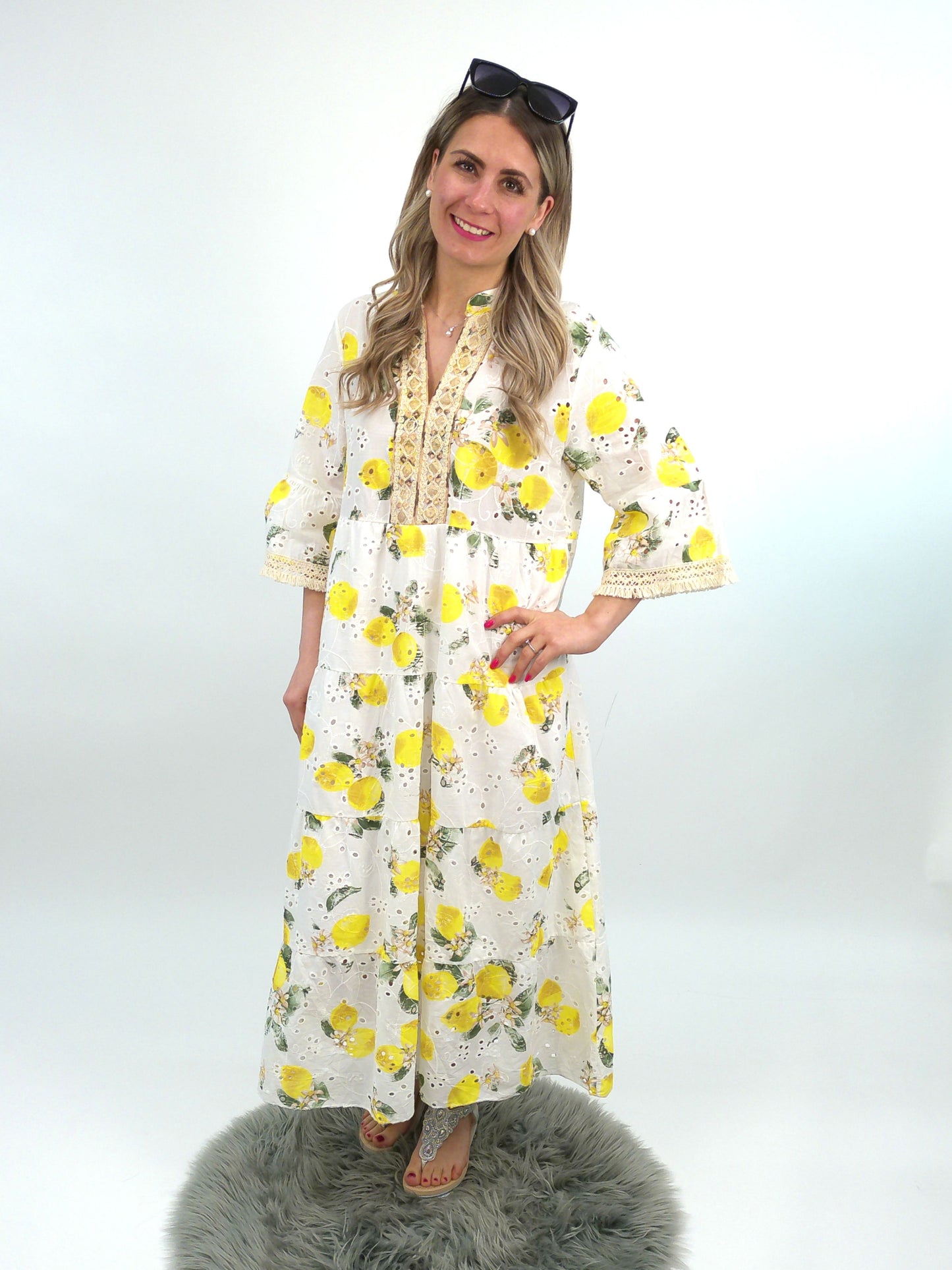 Kleid Zitrone lang, Gr. 36-42