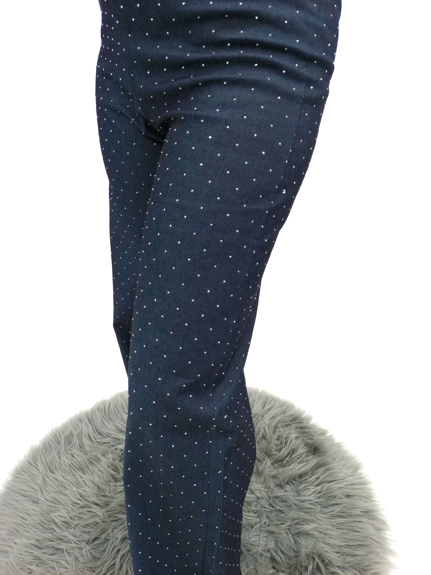 Hose weit dunkelblau glitzer, Gr. 36-44