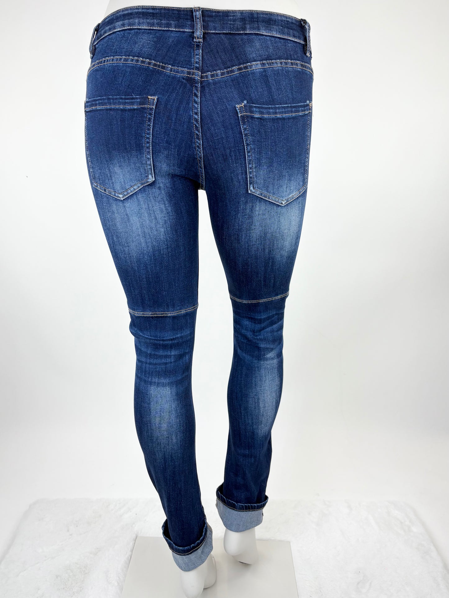 Jeans mit funkelnden Herz-Applikationen braun Gr. 36-42 (Vorbestellung: Versand ab 04.12.25)