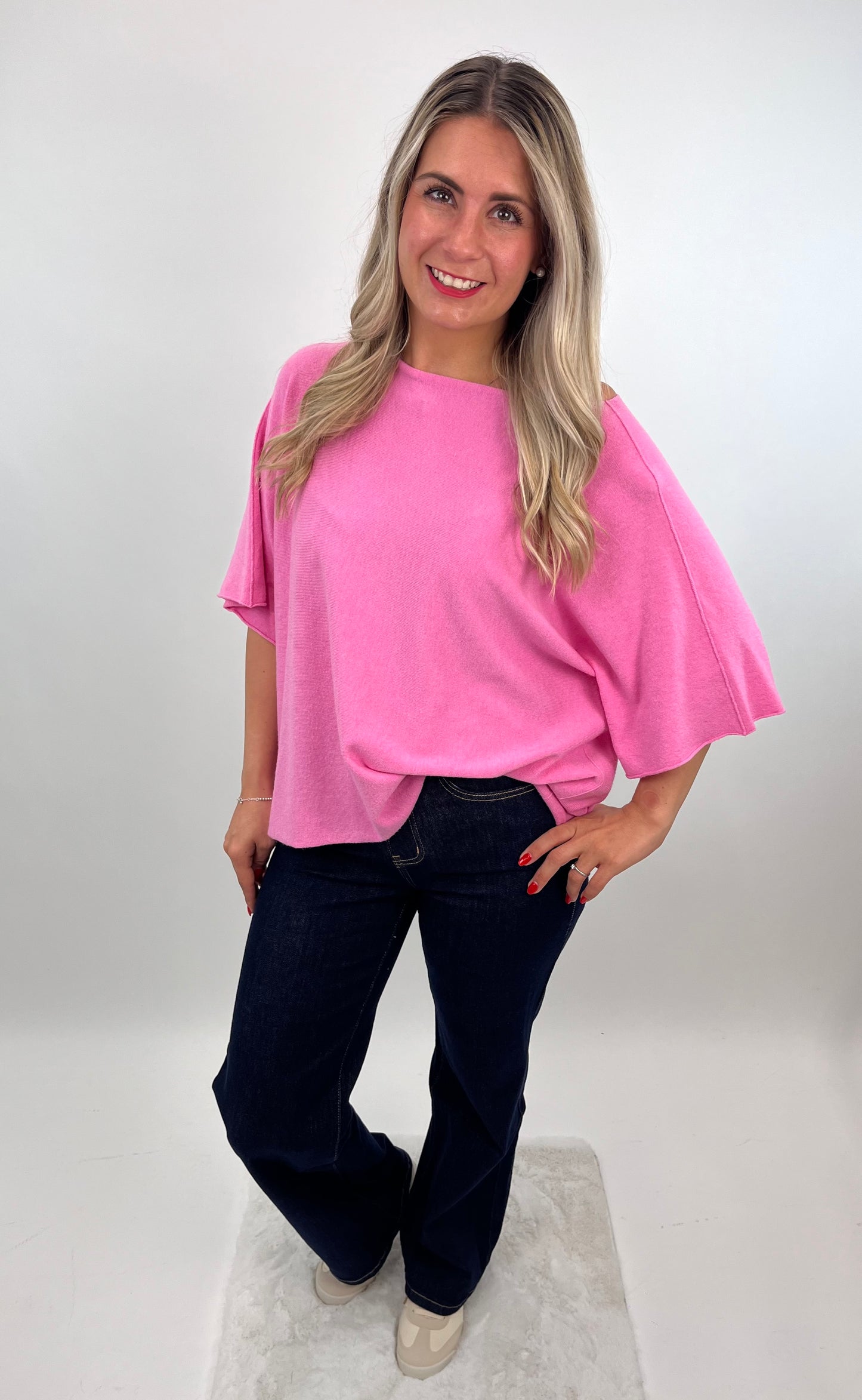Pullover kurzarm pink, Gr. 36-44