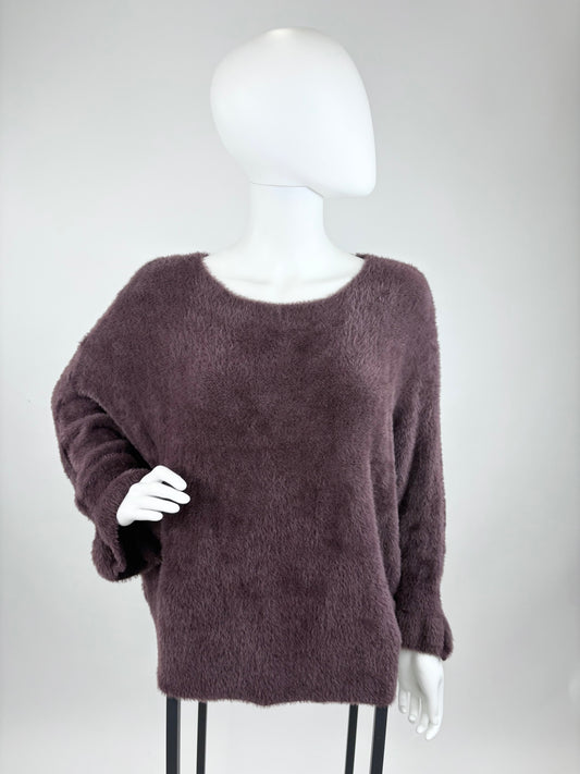 Flauschpullover braun, Gr. 38-44