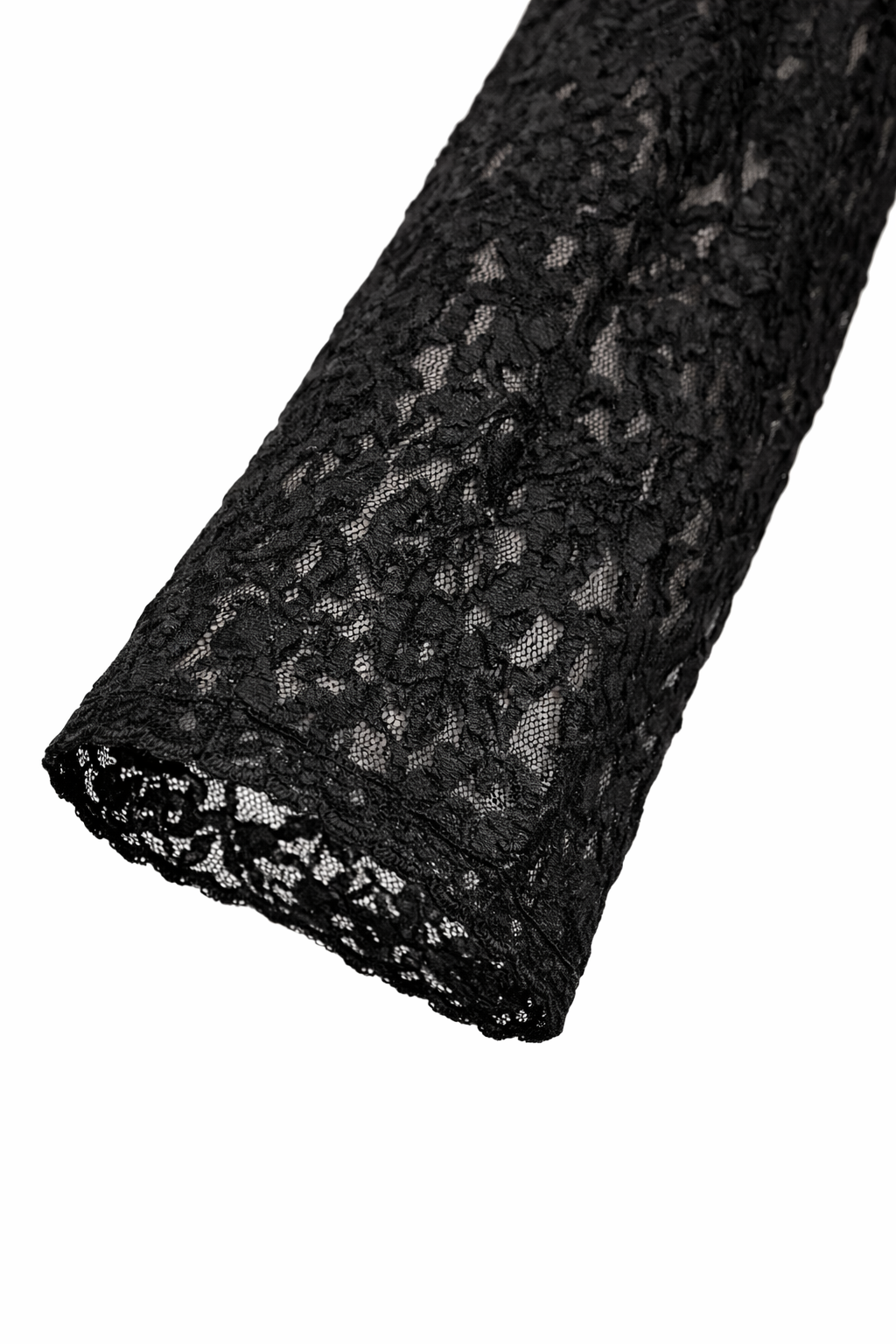 Asymmetrisches Spitzenshirt schwarz Gr. 36-42