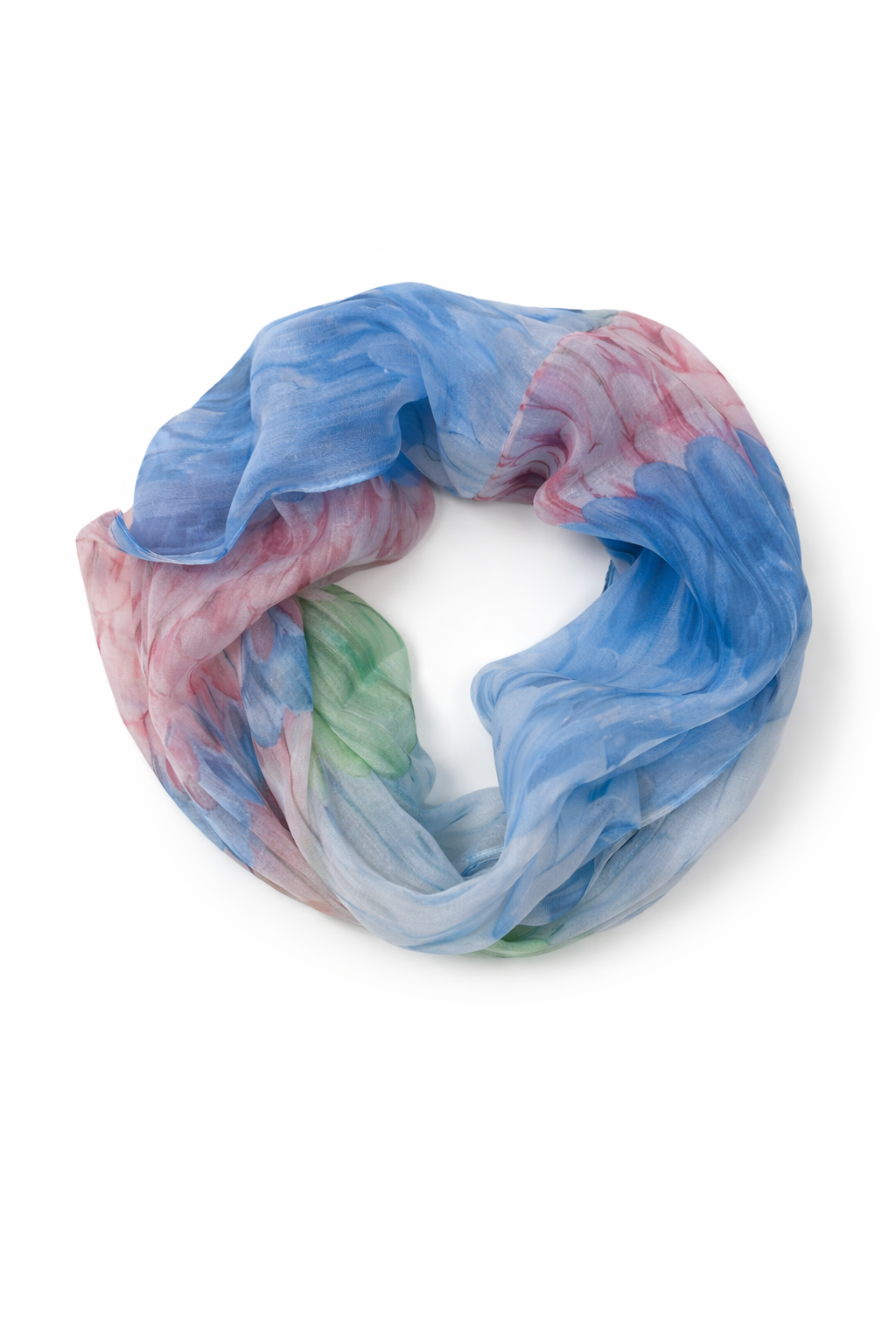 Loop-Schal in Watercolor-Optik blau