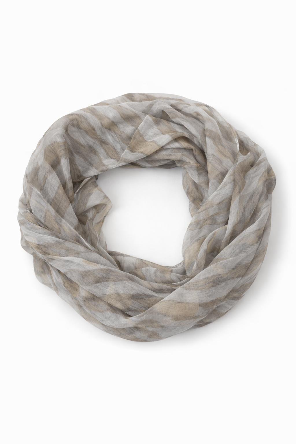 Loop-Schal im Aquarell-Wellenprint taupe