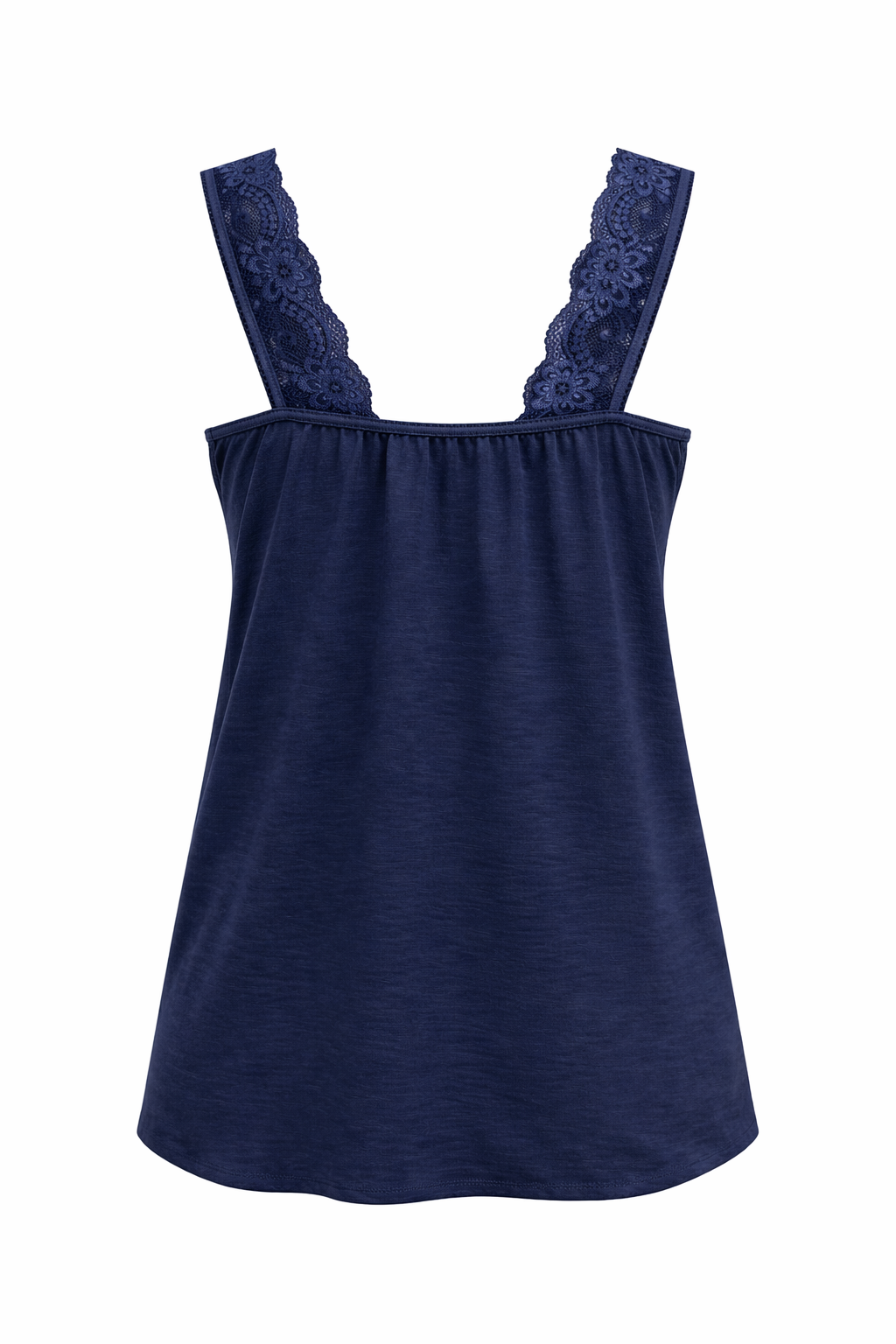 Spitzen-Top blau Gr. 34-44