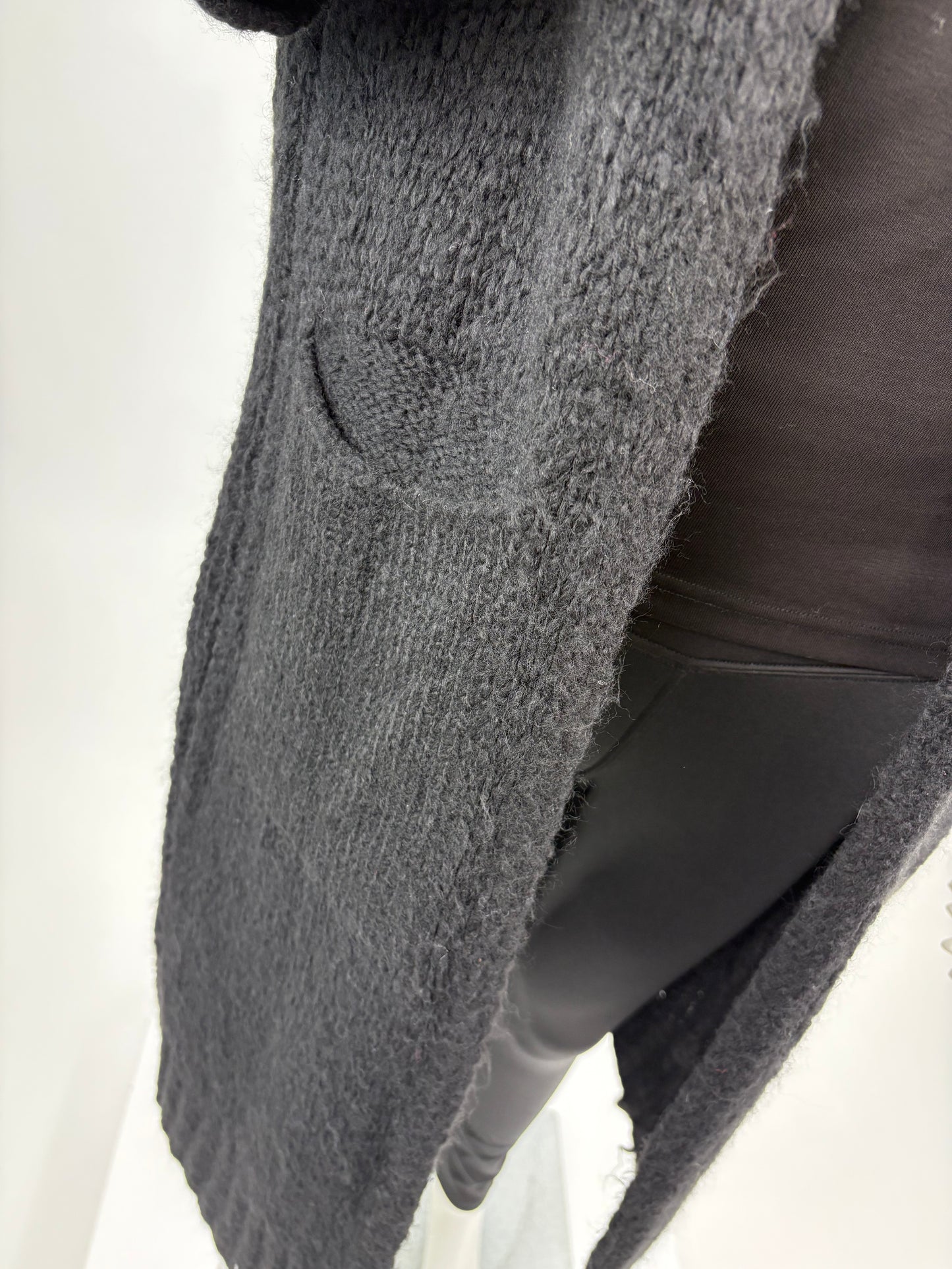 Strickcardigan lang schwarz, Gr. 36-42