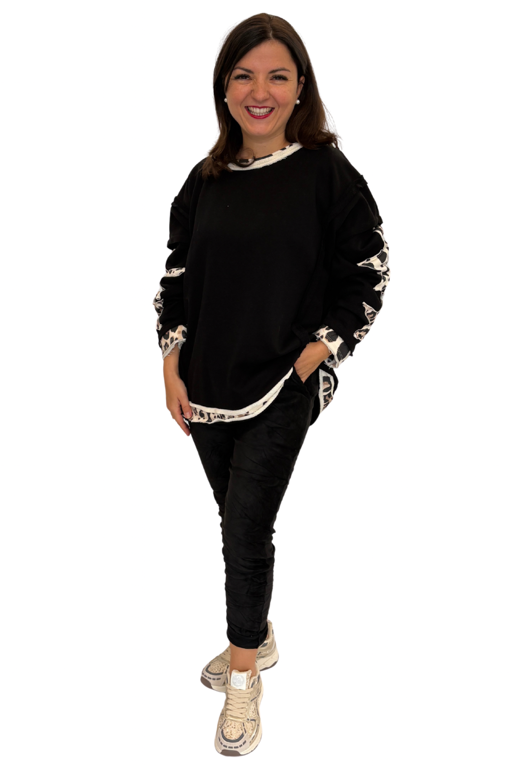Leo Star Statement Pullover braun, Gr. 38-44