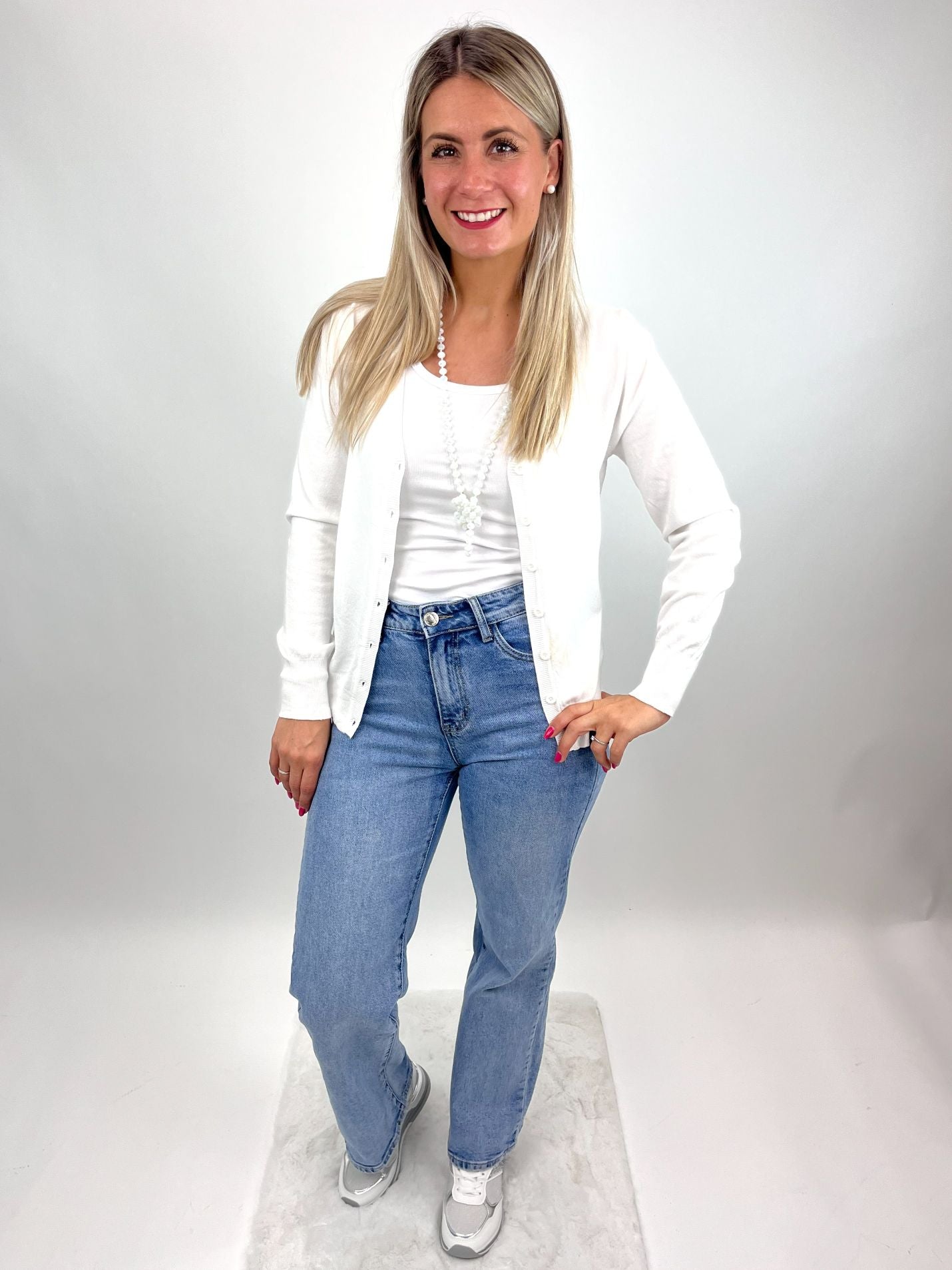 Cardigan wollweiß, Gr. 34-40