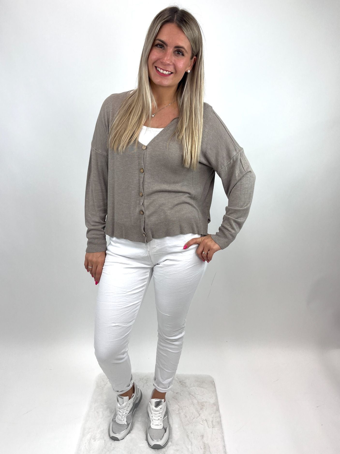 Cardigan taupe, Gr. 36-42