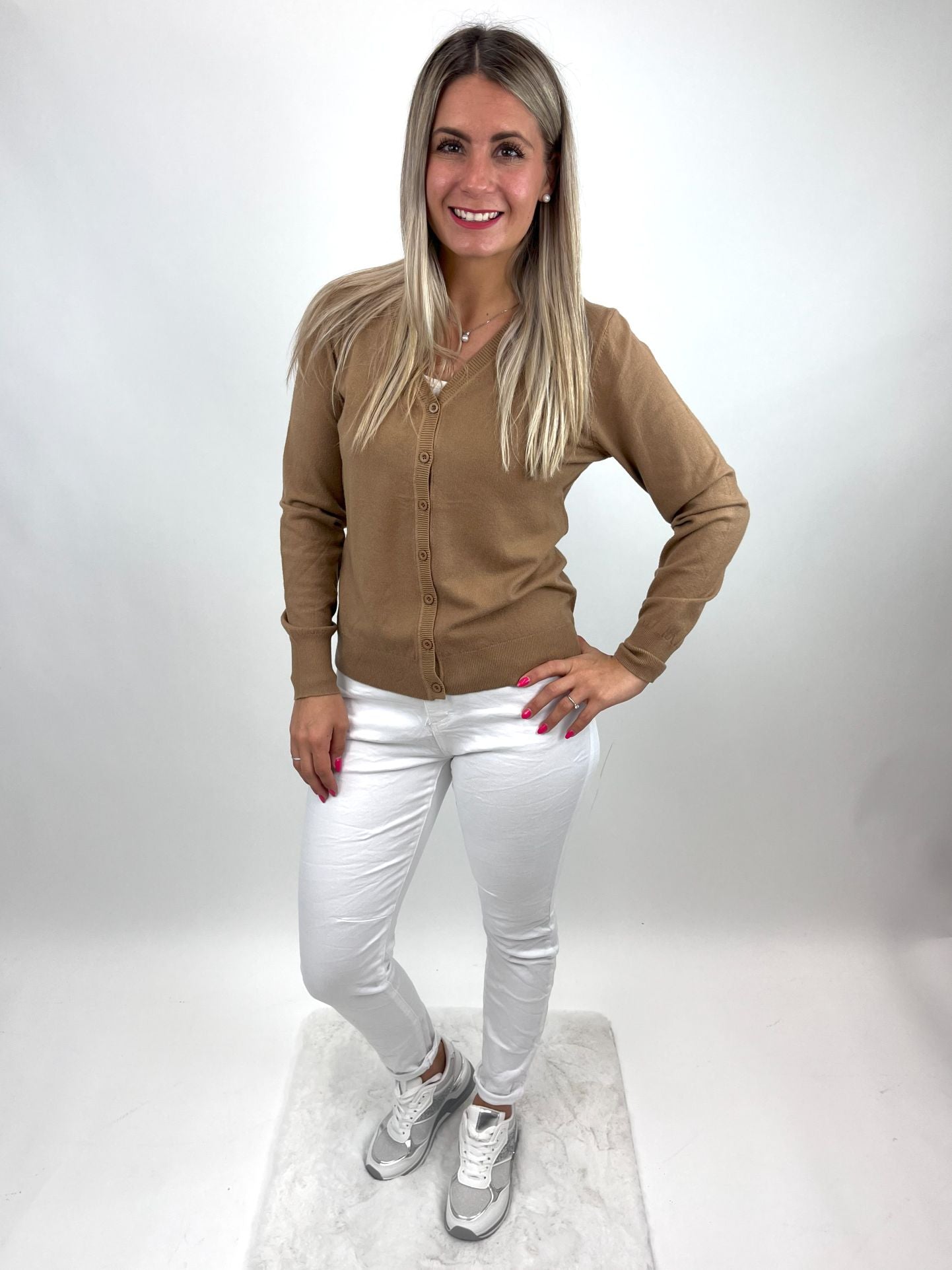 Cardigan caramel, Gr. 34-40