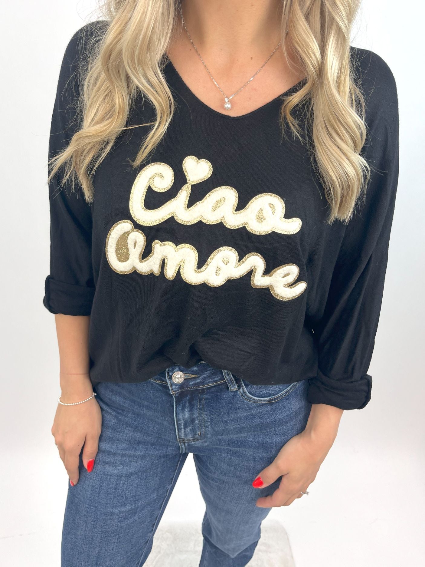 Pullover Ciao Amore schwarz , Gr. 36-44