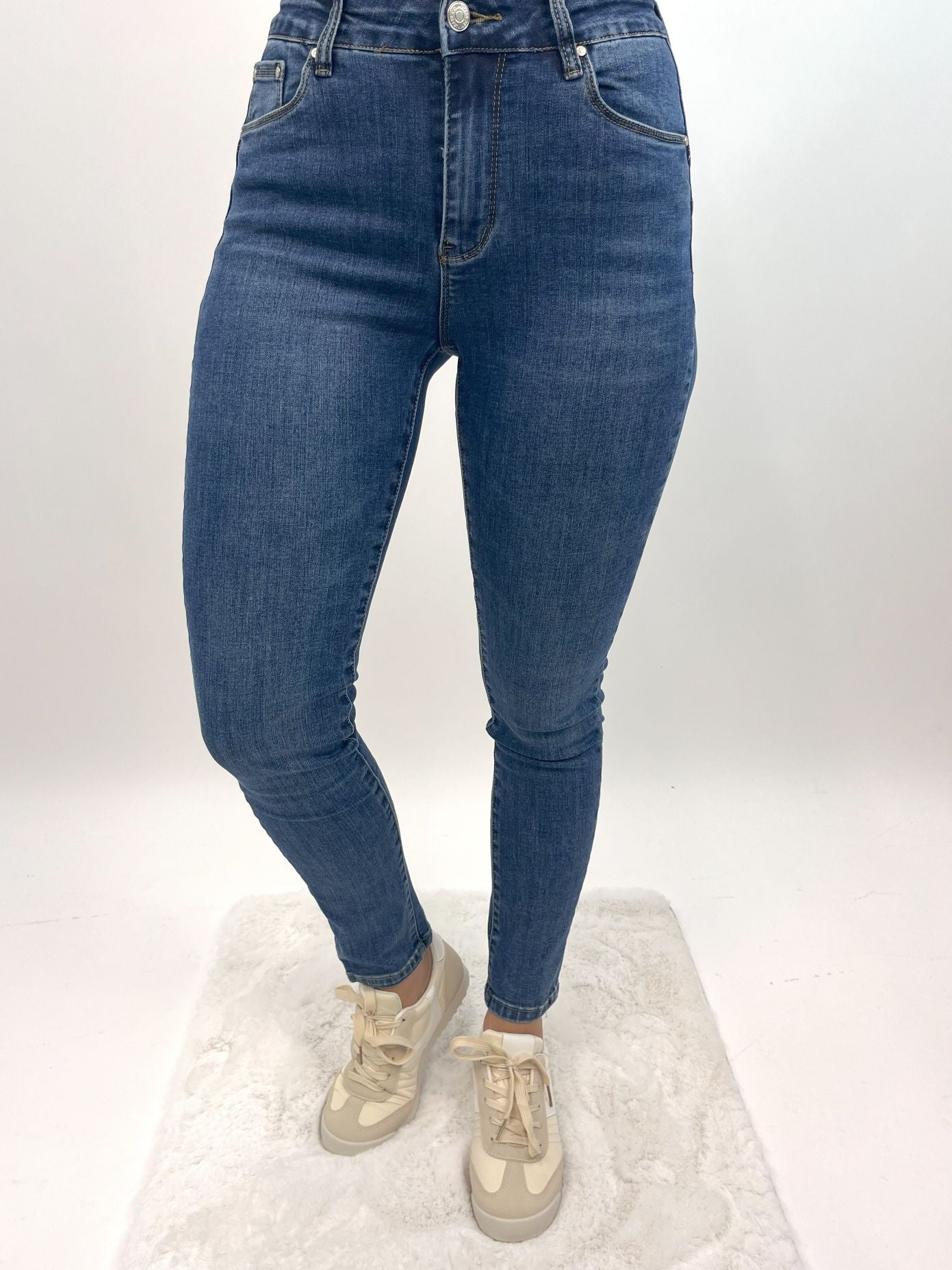 High-Waist Skinny Jeans dunkelblau, Gr. 36-46