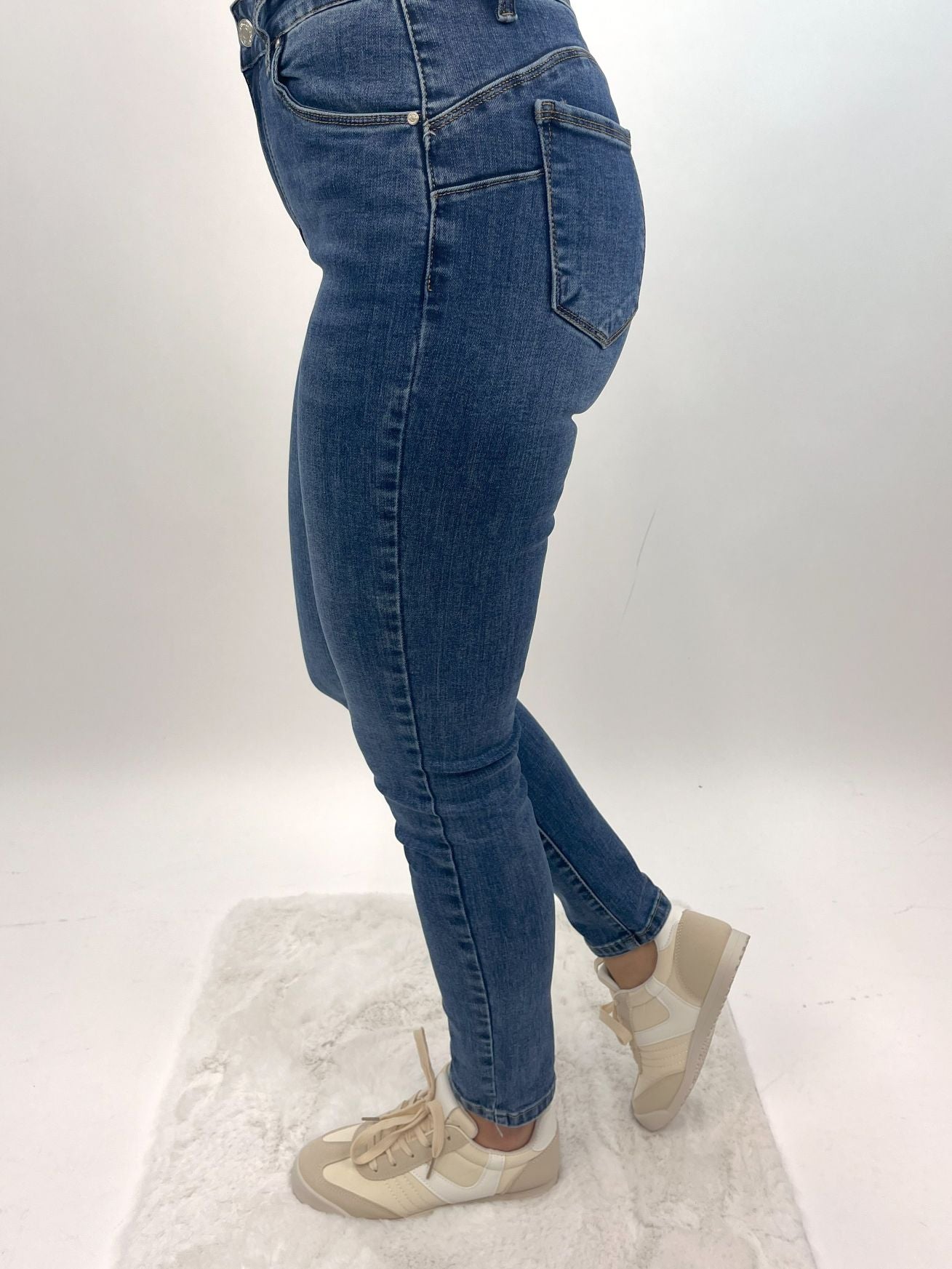 High-Waist Skinny Jeans dunkelblau, Gr. 36-46