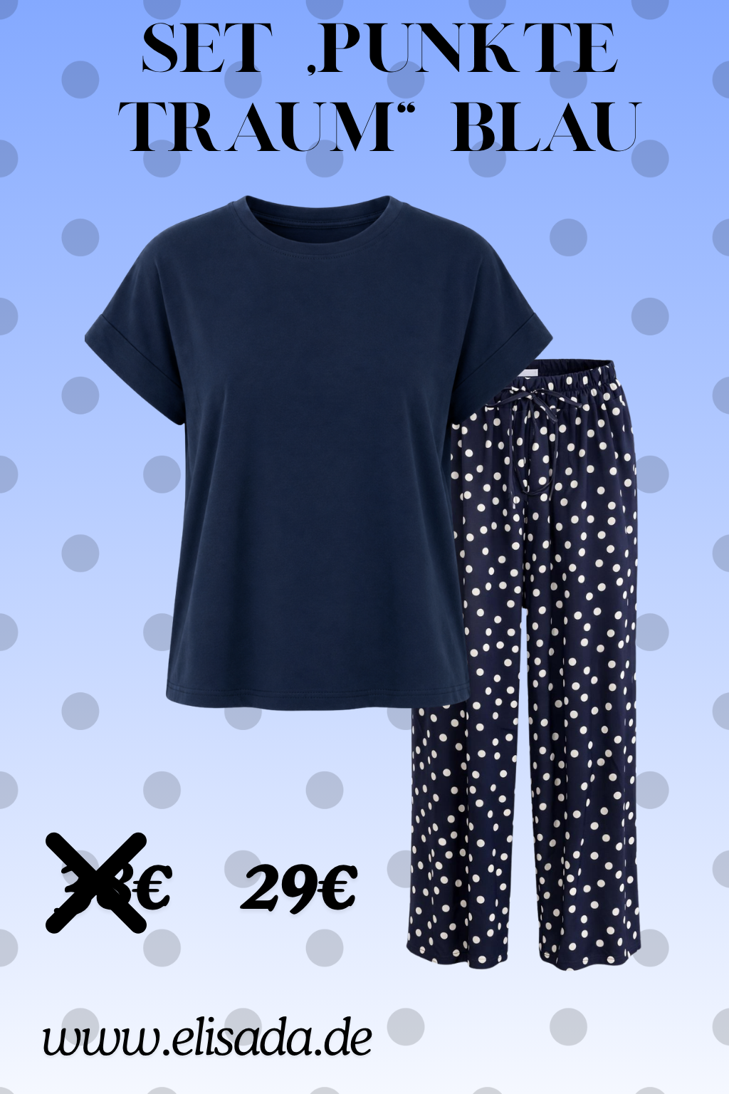 Set „Punkte Traum“ blau, Gr. 36-42