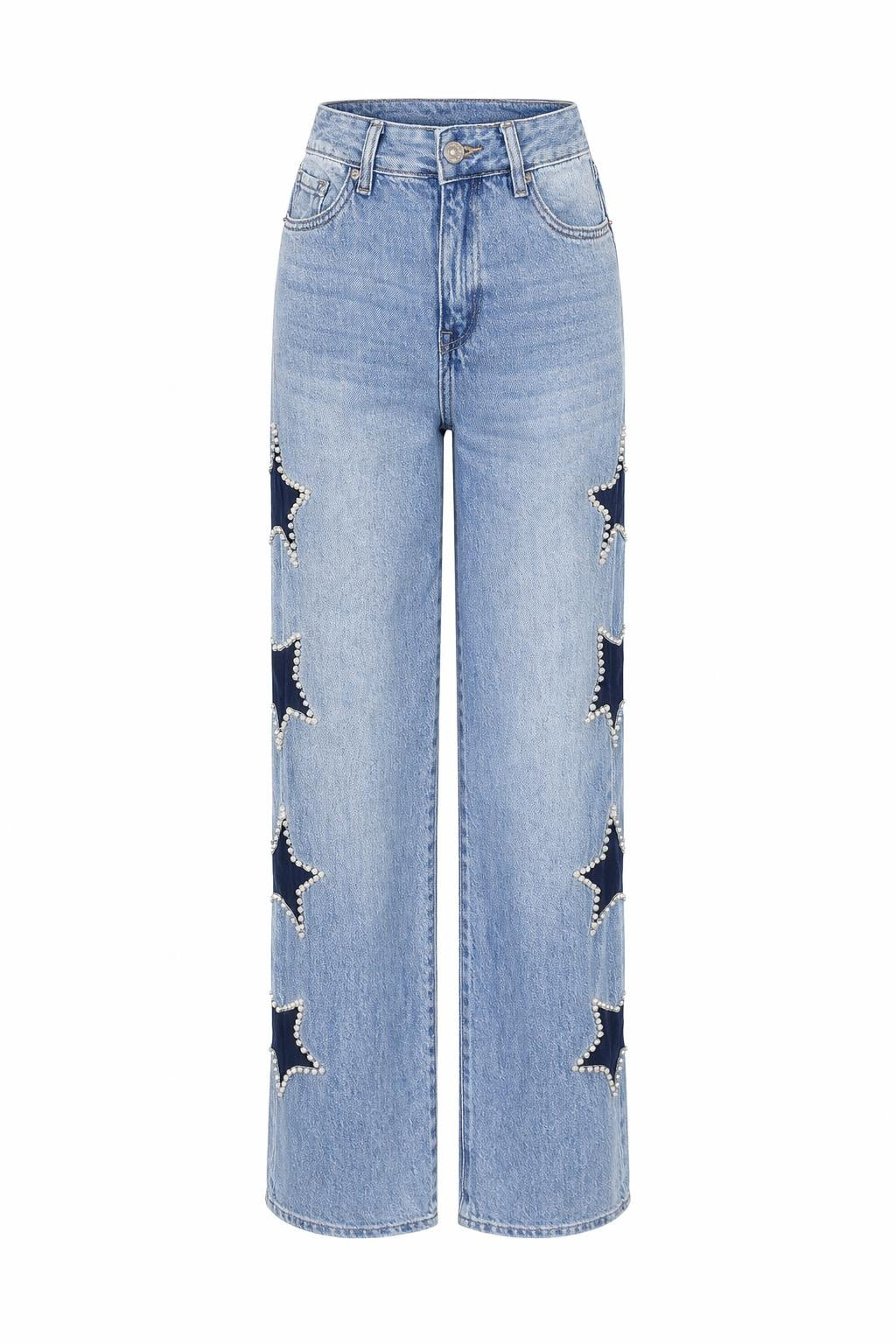 Jeans mit Stern-Details & Perlen Gr. 36-44