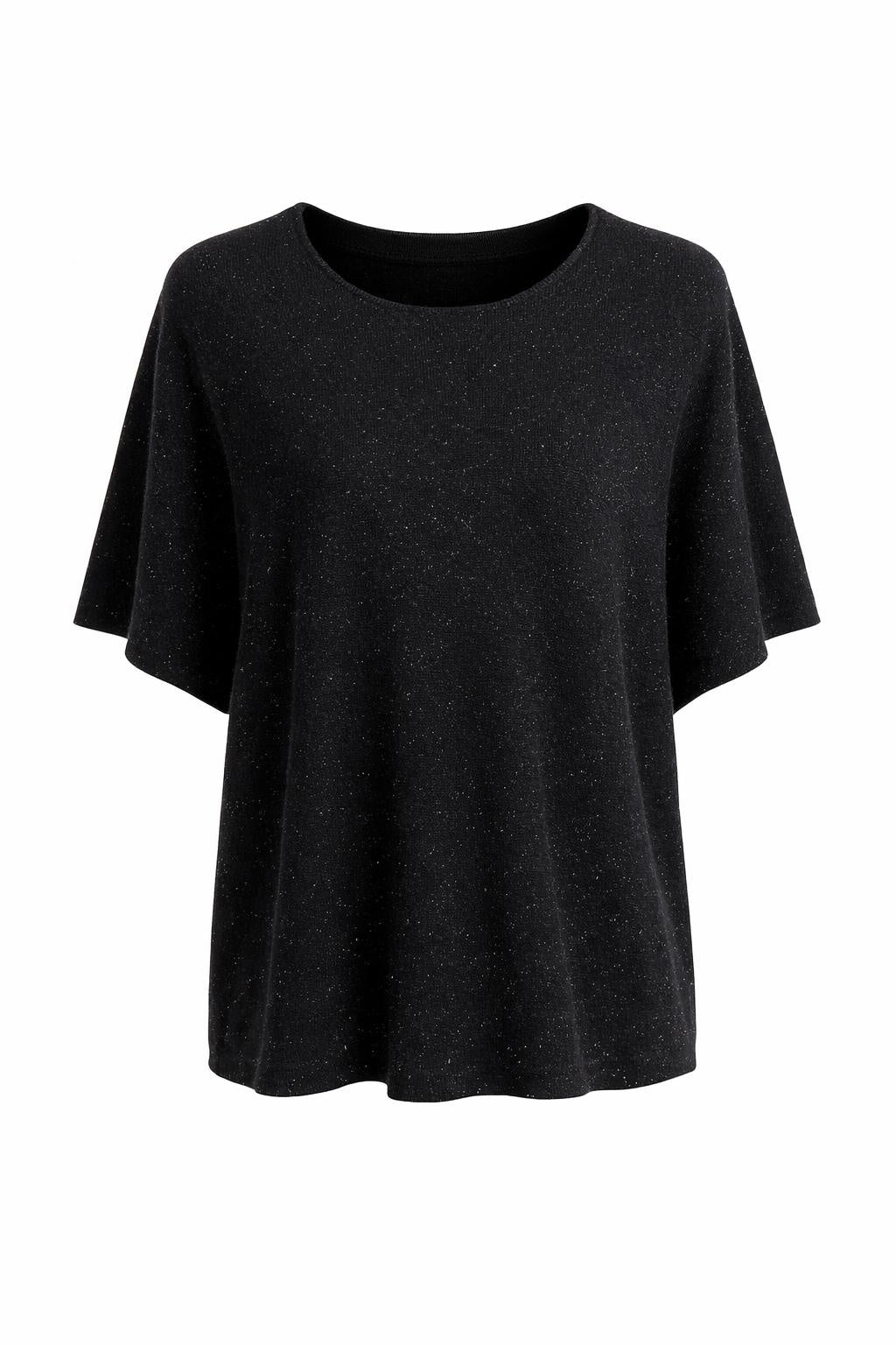 Strickshirt mit Glitzerfäden schwarz , Gr. 38-44