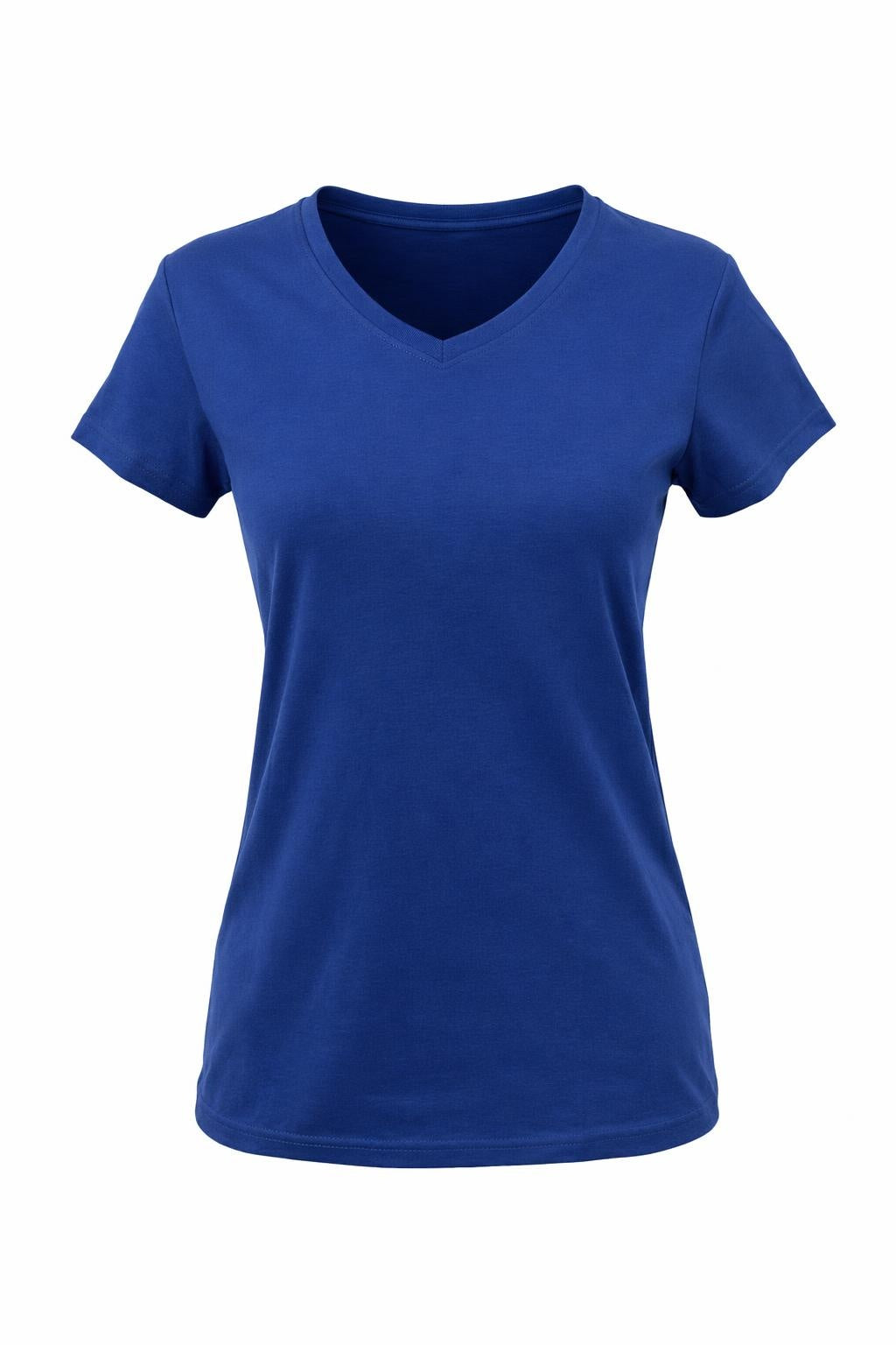 Basic T-Shirt V-Ausschnitt blau, Gr. 34-42