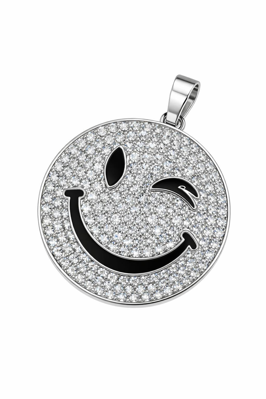 Funkelnder Smileyanhänger mit Strasssteinen